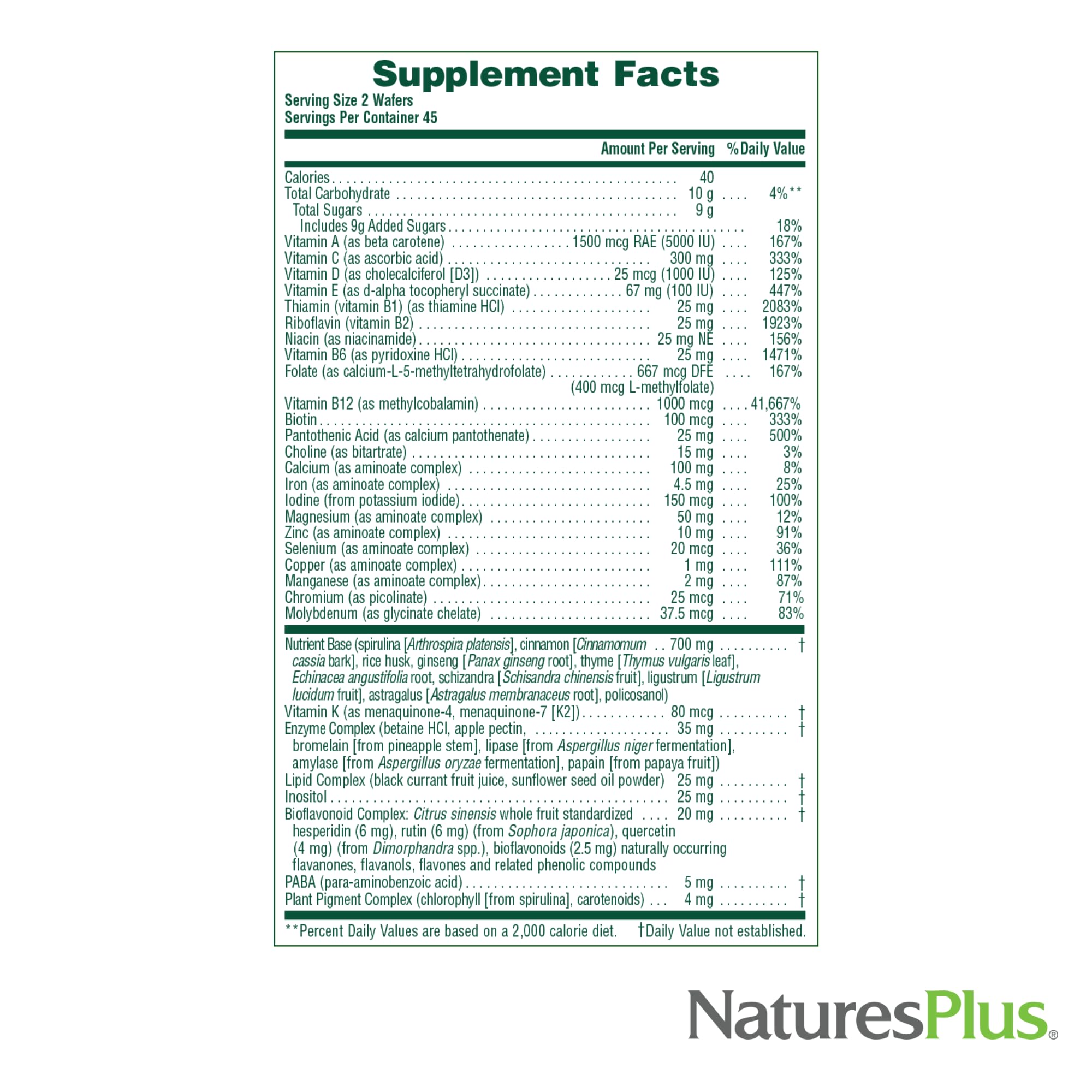 Natures Plus Source of Life Adult’s Chewable, Apple Cinnamon - 90 Wafers, Pack of 2 - Multi-Vitamin & Mineral Supplement - Gluten Free, Vegetarian - 90 Total Servings NaturesPlusBuy Supplements Australia
