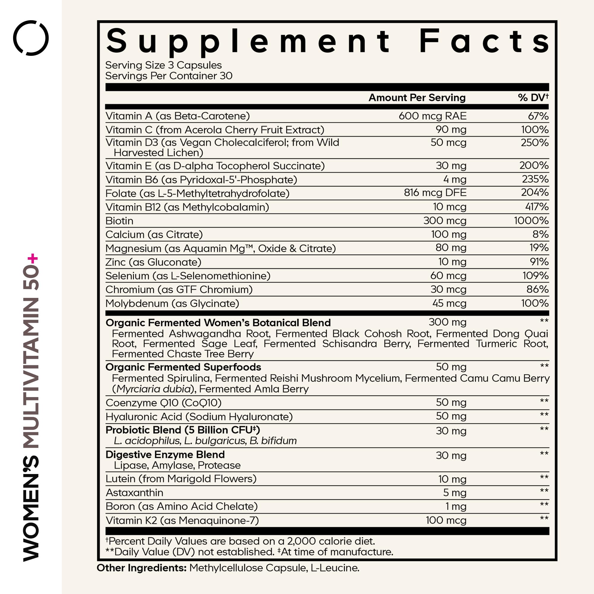 Codeage Women’s Multivitamin 50+ Supplement - Essential Vitamins for Women Over 50, Minerals, CoQ10, Hyaluronic Acid, Probiotics, Black Cohosh, Ashwagandha & Superfoods - Non-GMO - 90 Capsules CodeageBuy Supplements Australia