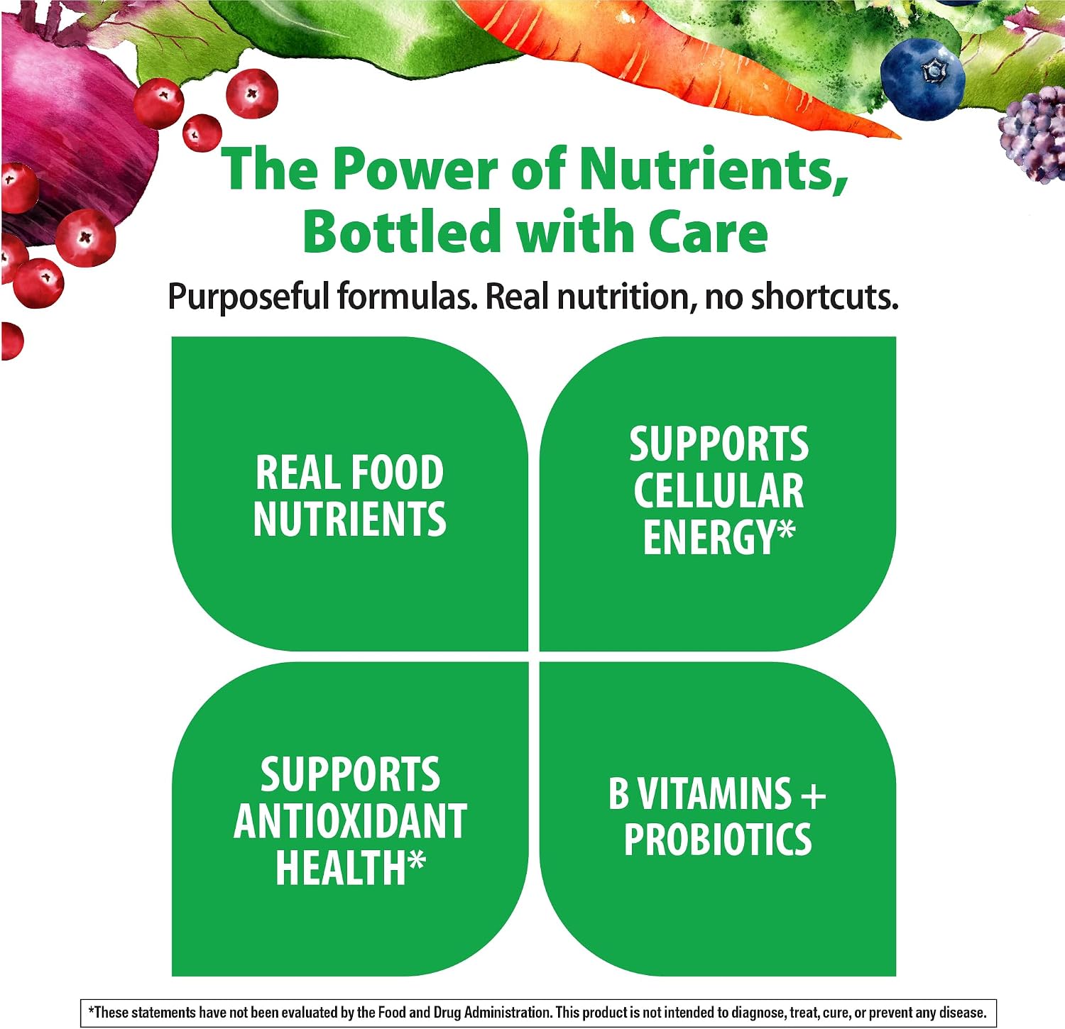 Rainbow Light Womens One + Multivitamin Gummies | 60 Count | Supports Cellular Energy & Antioxidant Health | Mixed Berry Flavor | with Real Food Nutrients, B Vitamins & Probiotics