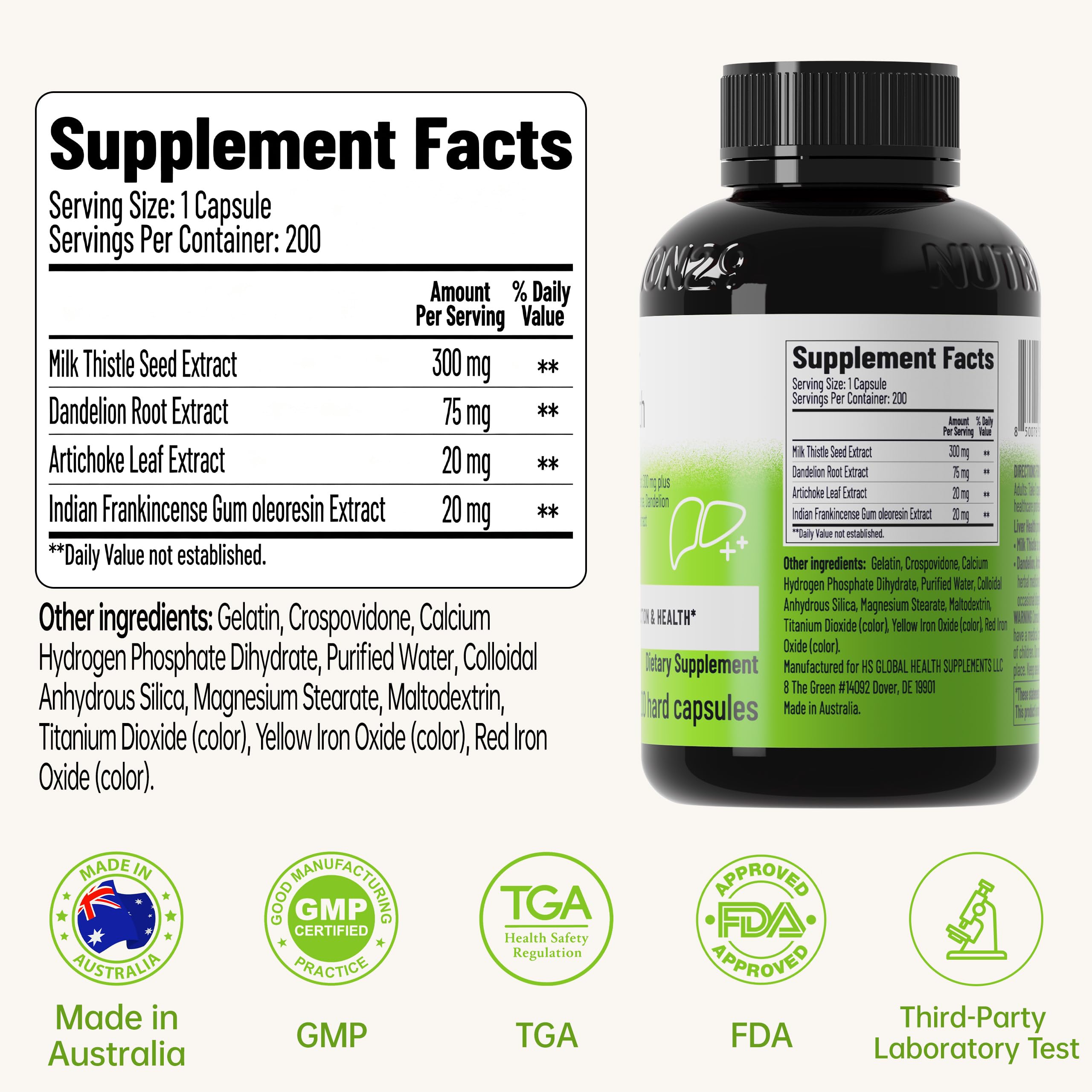 Milk Thistle Liver Support Supplement,60 Capsules,85% Silymarin | Liver Cleanse Detox & Repair Support with Dandelion Root, Artichoke & Boswellia, Non-GMO, Gluten-Free