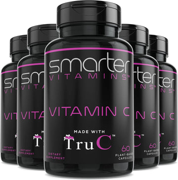 5 Pack Whole Food Vitamin C from 11 Berries with Antioxidants, 300 Capsules | Plant-based TruC with bioflavonoids and polyphenols for immune, collagen and skin support; vegan, non-GMO and easy to digest