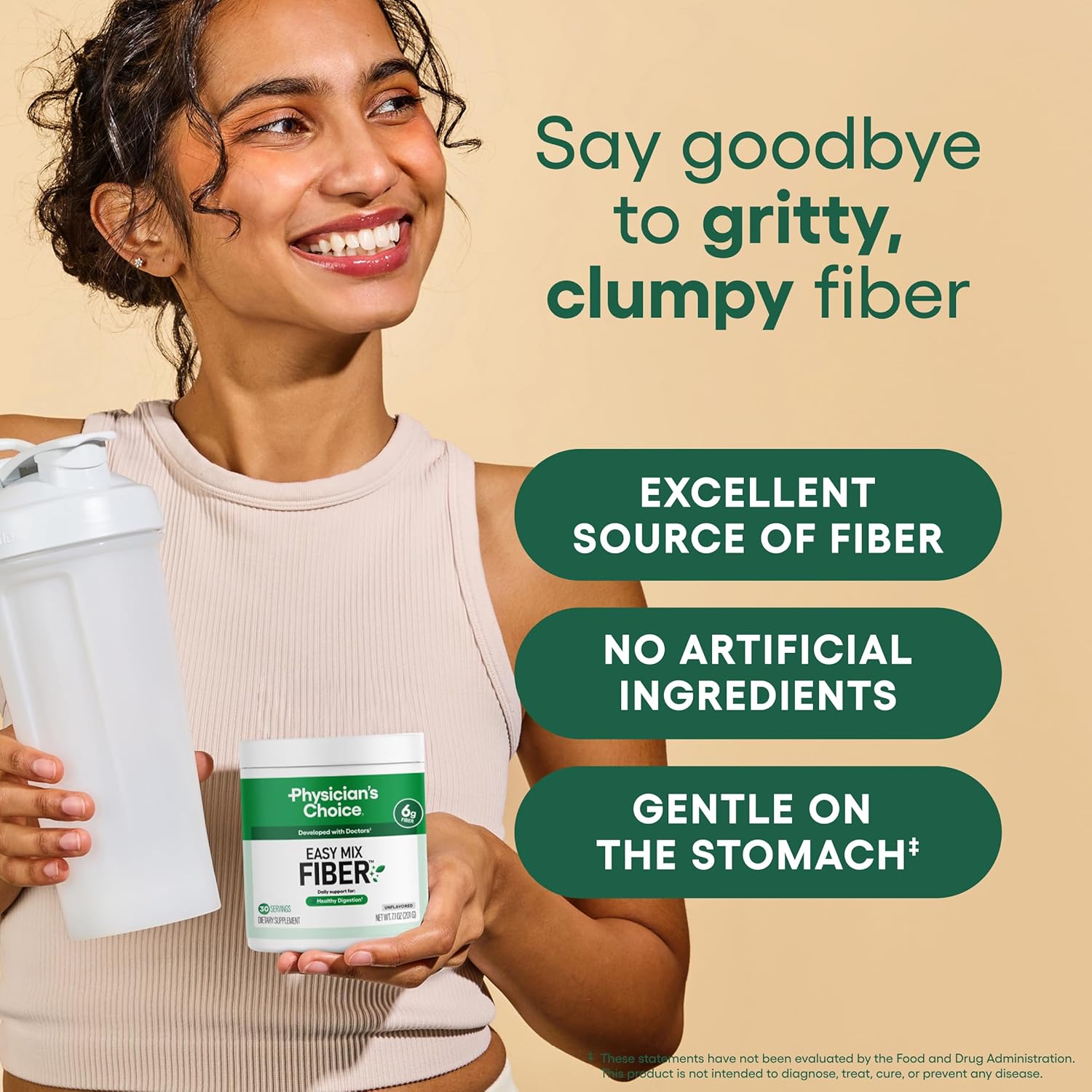Physician's CHOICE Daily Gut Essentials Bundle: Easy Mix Fiber, Digestive Enzymes & 60 Billion Probiotic