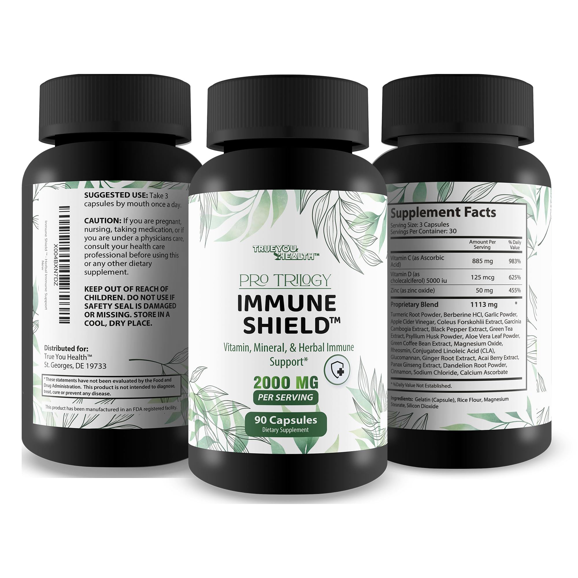 Pro Trilogy Immune Shield - Our Best Immune Support Supplement - Immune Support Capsules - Immune Boost Pills - Our Best Immune Pills Nature Vitamin D Zinc C Best Immune Support Vitamins True You HealthBuy Supplements Australia