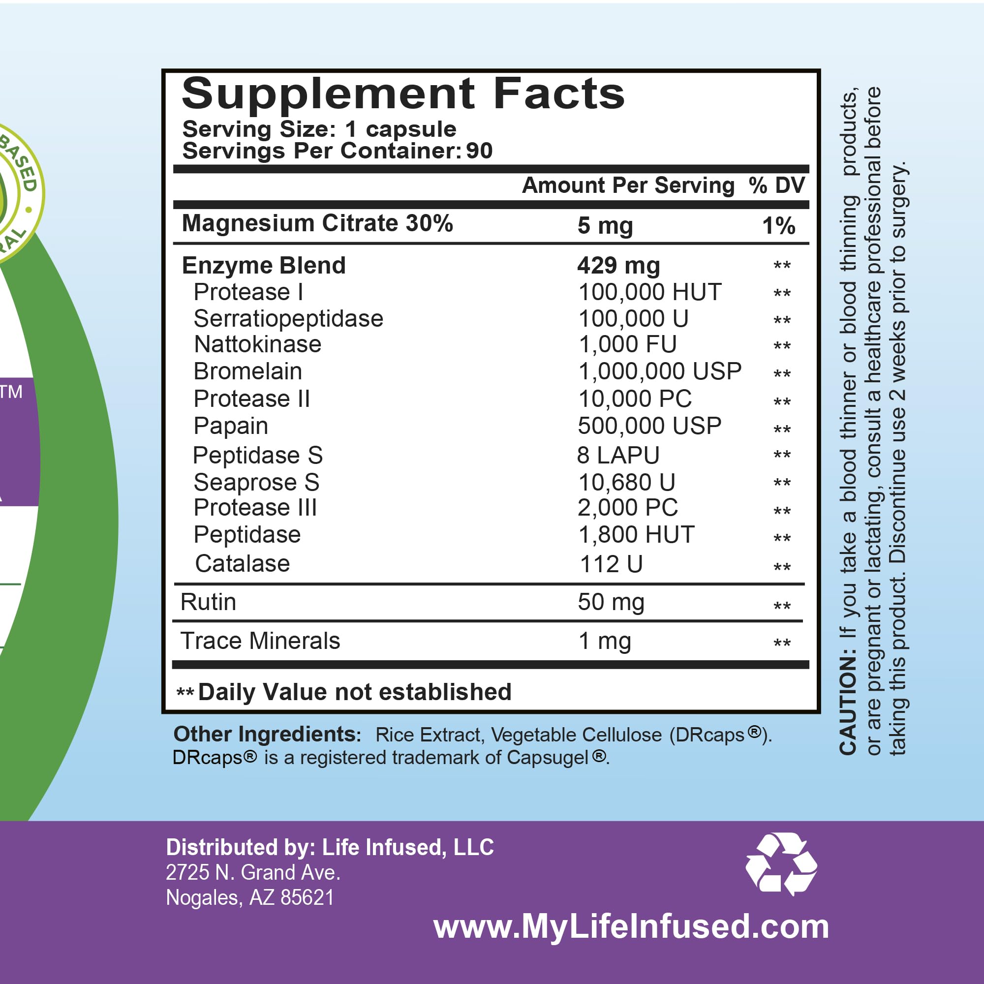 Life Infused Metabolic Enzymes – Systemic Enzyme Supplement with Serrapeptase, Nattokinase, Bromelain & Protease Blend – 72 Trace Minerals – Immune & Circulation Support – Vegan, Non-GMO – 90 Capsules Life Infused buy supplements Au