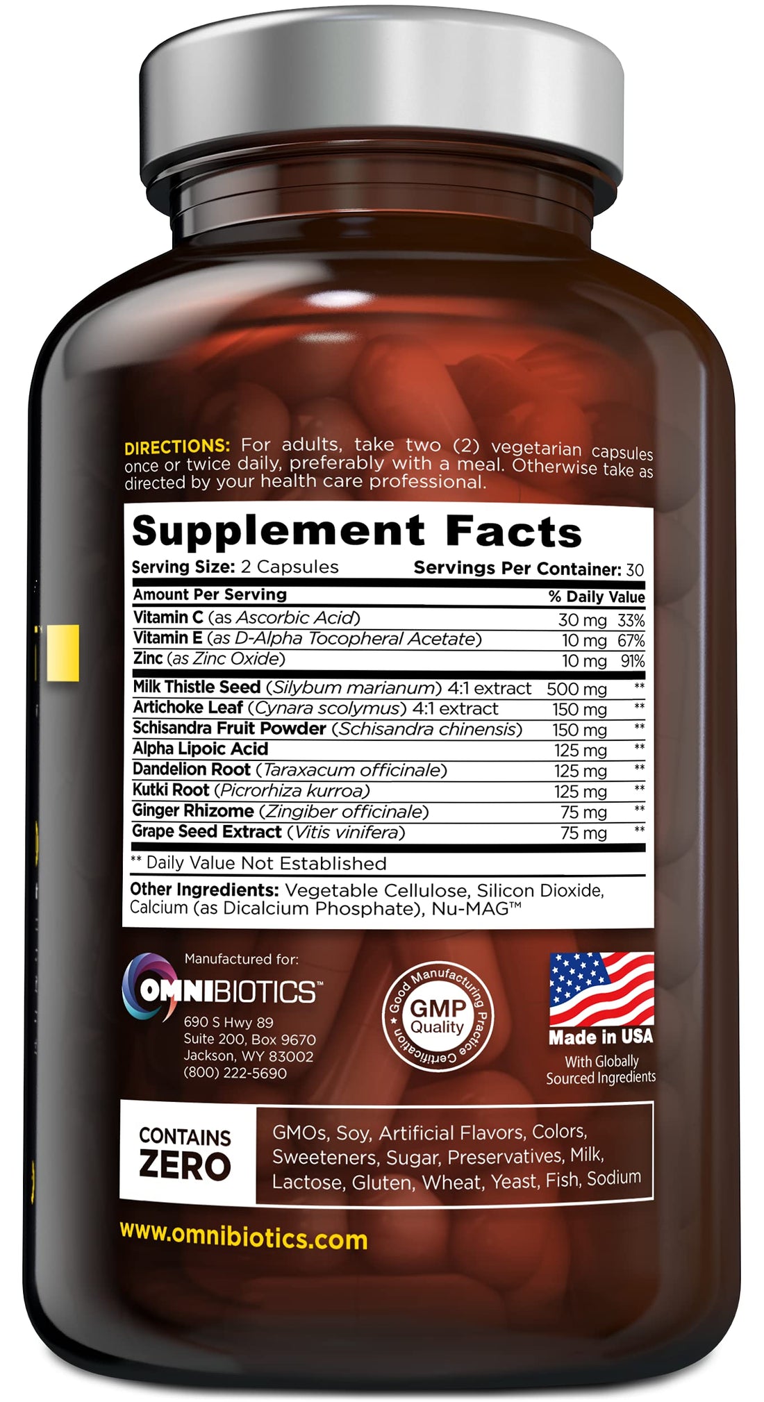 OmniBiotics Liver Cleanse Detox & Repair Supplement – Milk Thistle, Dandelion Root, Alpha Lipoic Acid, Artichoke Extract, Schisandra, Silymarin – 60 Vegan Capsules OmniBiotics buy supplements Au