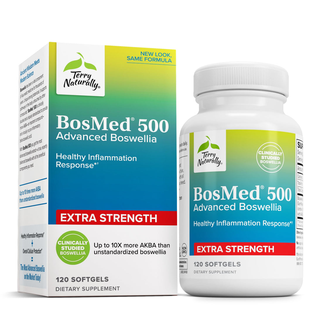 Terry Naturally BosMed 500 Extra Strength - Boswellia Serrata Extract Supplement - Supplement for Healthy Lung Support - Herbal Supplement Formula with High Levels of AKBA - 120 Softgels Terry NaturallyBuy Supplements Australia