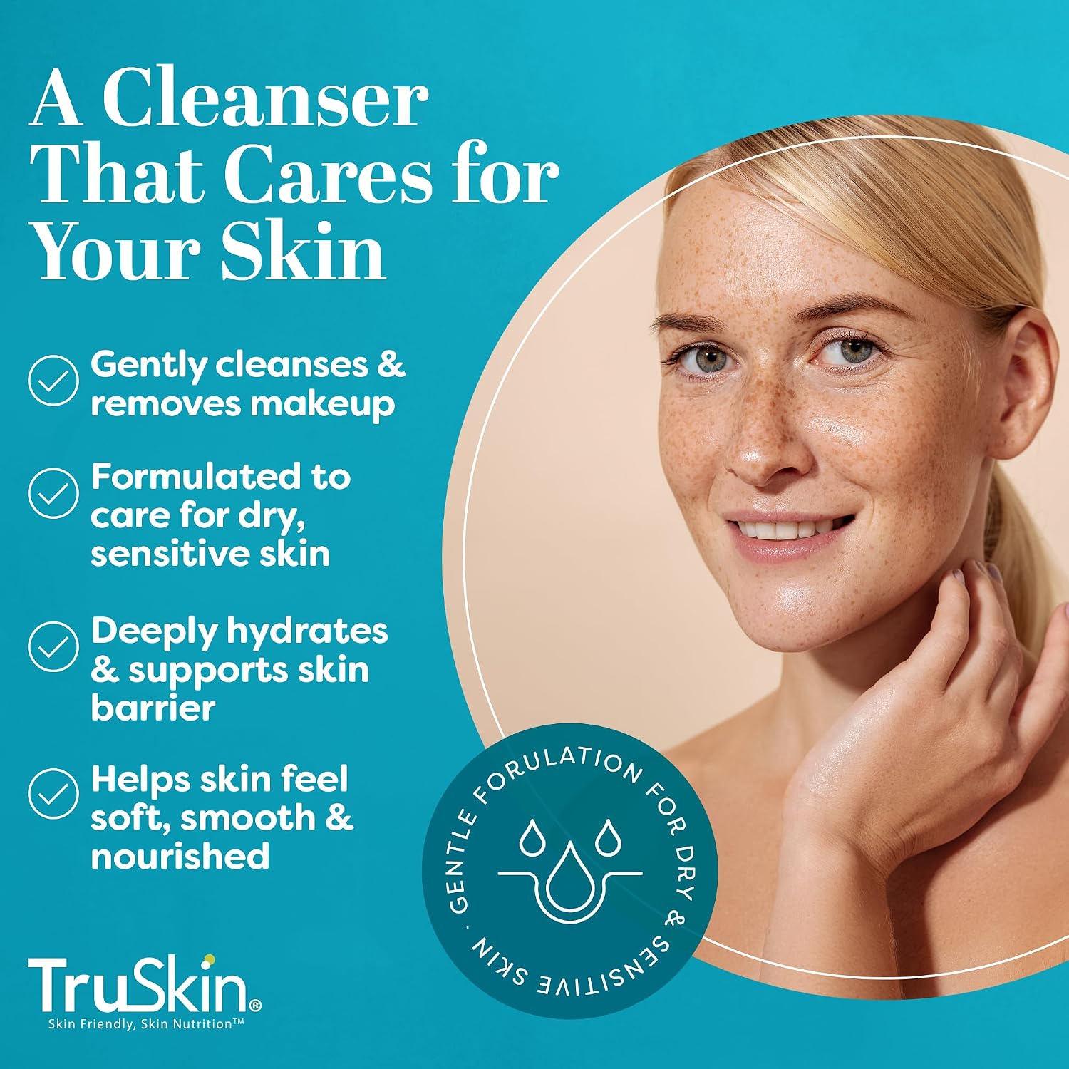 TruSkin Soothing Cleansing Milk with Rice & Oat Milk, 5 fl oz | With Hyaluronic Acid to gently remove makeup, cleanse and hydrate sensitive skin without stripping moisture