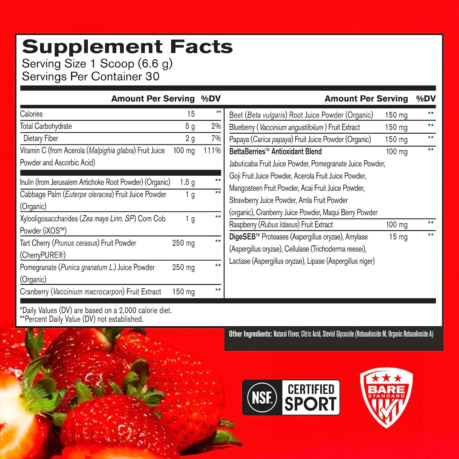 BARE PERFORMANCE NUTRITION BPN Strong Greens (Pineapple Coconut) & Reds (Strawberry) Superfood Bundle