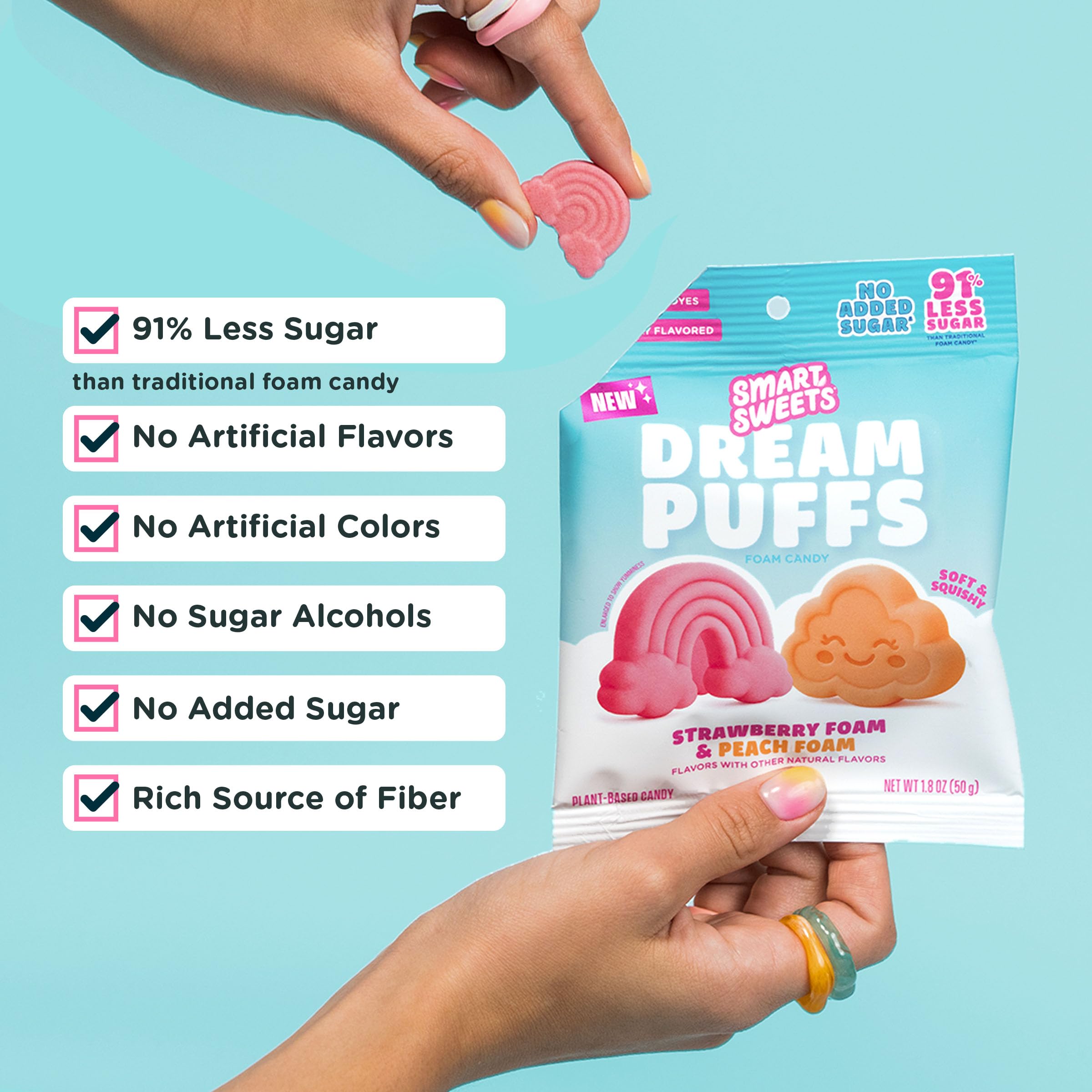 SmartSweets Sweet Fish, Low Sugar Gummy Candy (3g), Low Calorie (130), Gluten-Free -1.8oz (Pack of 6) Packaging may vary | Gluten Free, Plant Based, Healthy Snacks For Adults & Kids, Fiber Candy, Fun Chewy Berry Flavored Gummies, Healthy Candy