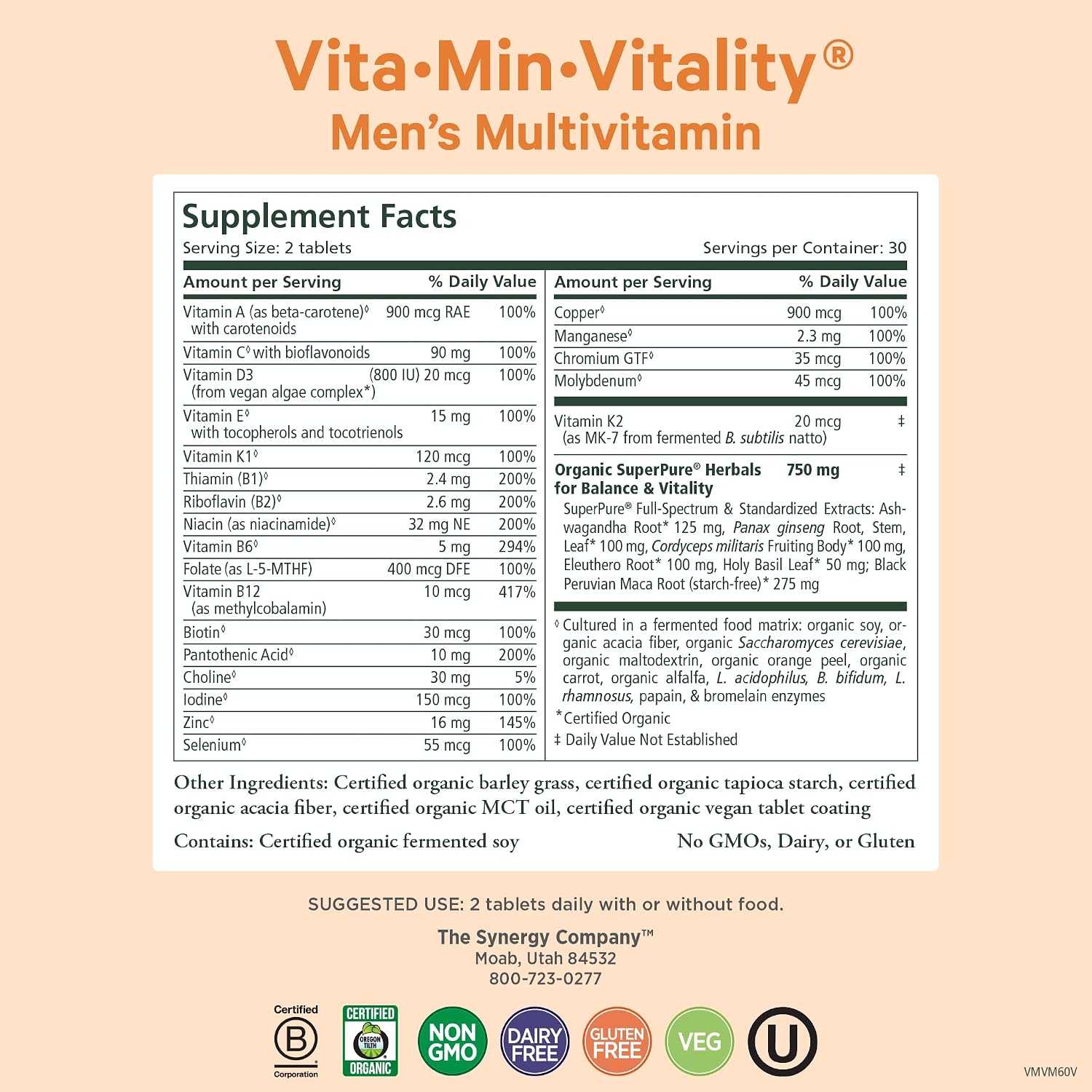 PURE SYNERGY Men’s Multivitamin, Stress, and Energy Essentials Bundle | Whole Food Multi with Adaptogens and Cordyceps | Natural Vitamin C Immune Supplement | Vegan, Non-GMO, and Organic Ingredients