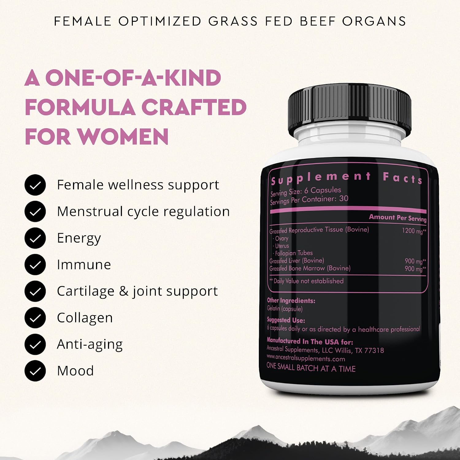 Ancestral Supplements FEM & Colostrum Powder Bundle for Women – Supports Hormone Balance, Energy, Skin, Immunity & Digestion – Grass Fed, Pasture Raised Female Organ Blend with Bioactive Colostrum