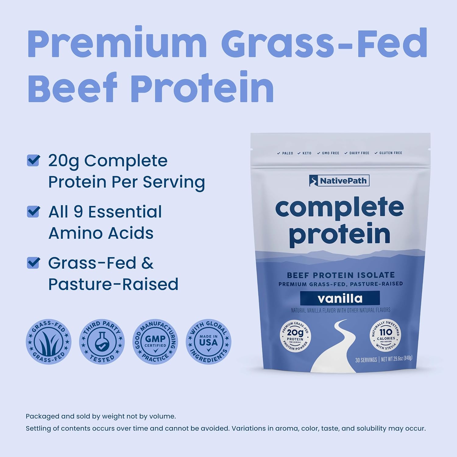 NativePath Complete Protein Vanilla and Creatine Complex Bundle with Shaker Cup