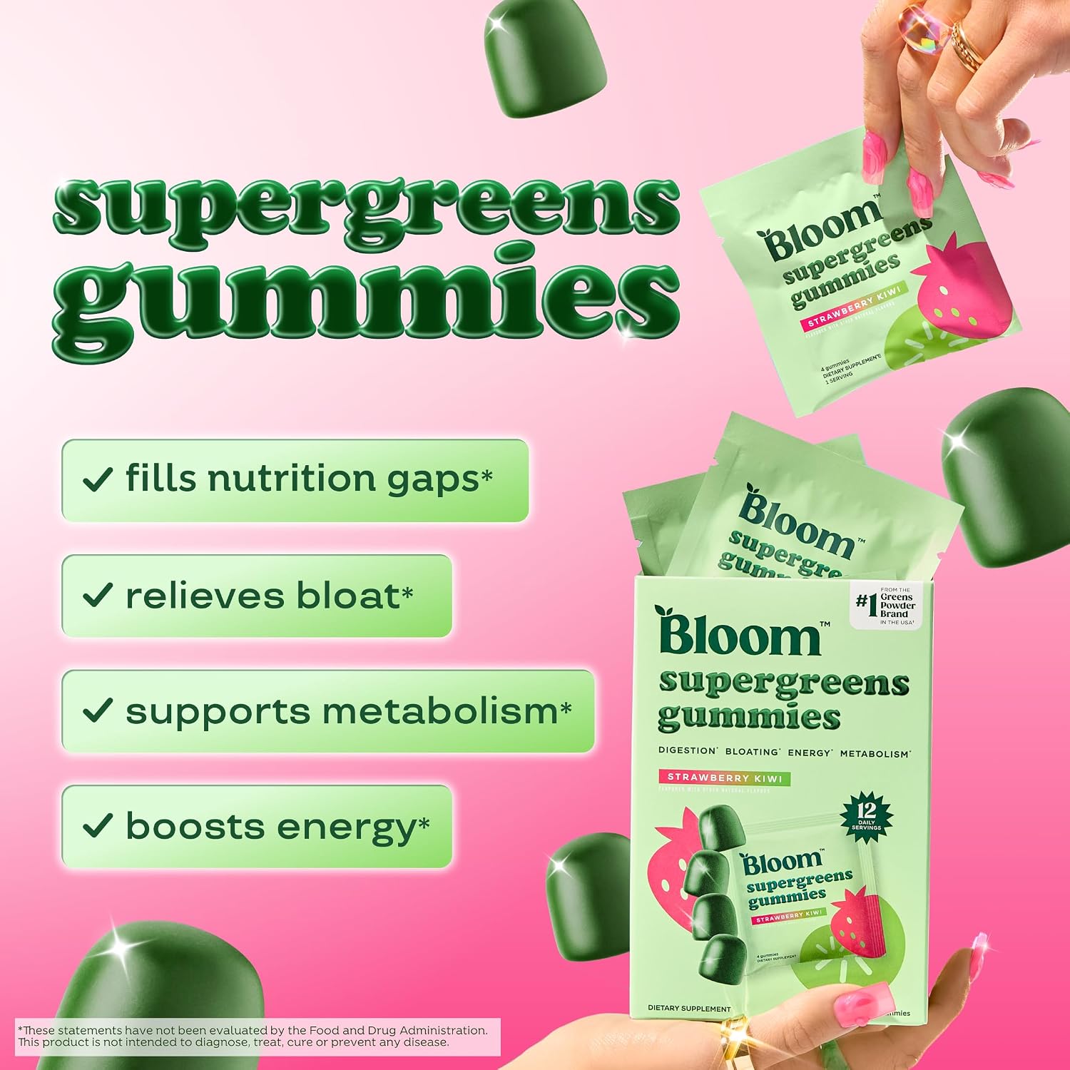 Bloom Creatine Gummies and Greens Gummies Bundle