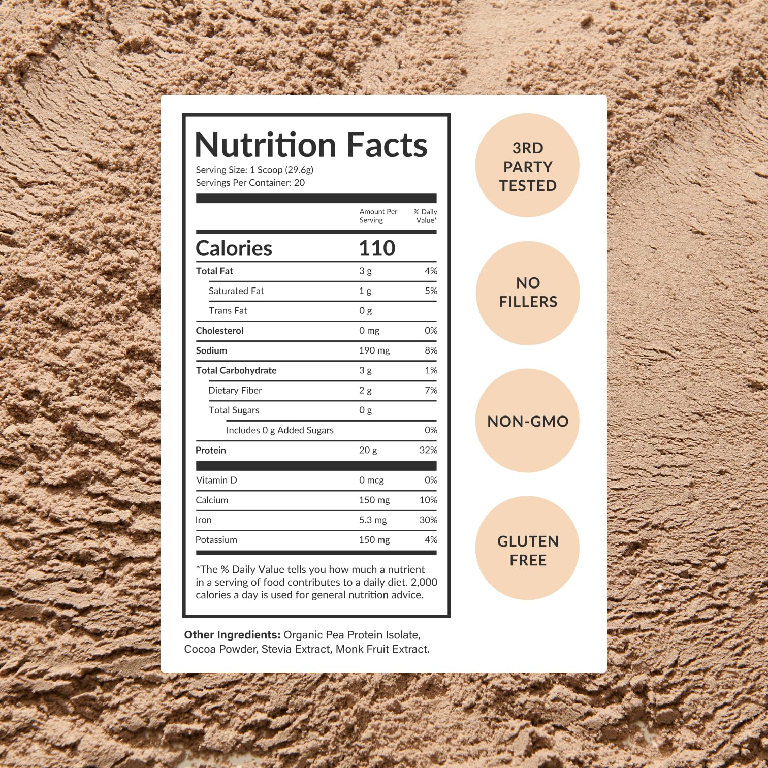 BEAM Vegan Protein Powder – Organic Pea Protein Isolate, 20g Plant-Based Protein per Serving, Third-Party Tested, No Added Sugar, Dairy Free, Soy Free, Gluten Free, 20 Servings, Chocolate