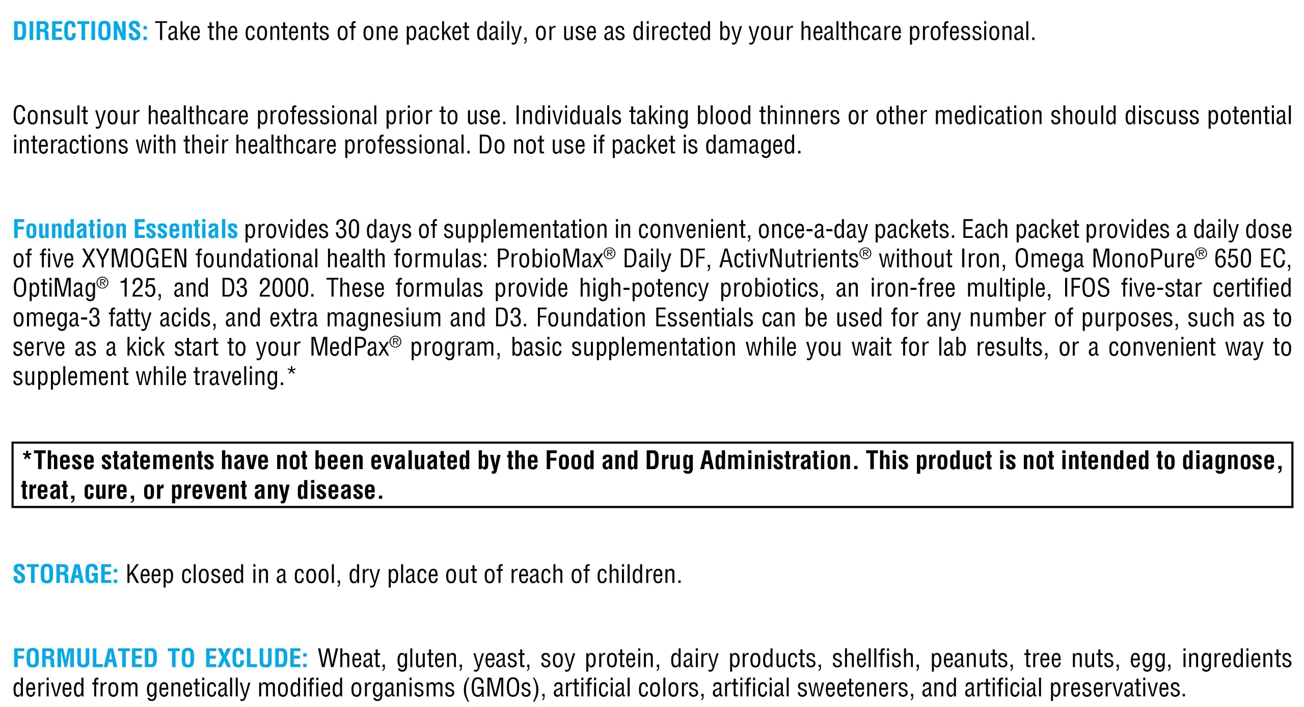 XYMOGEN Foundation Essentials - Daily Supplement Packets for Overall Health - Fish Oil, Magnesium & Probiotics - Travel-Friendly - Gluten-Free & Non-GMO - 30 Packets XYMOGENBuy Supplements Australia