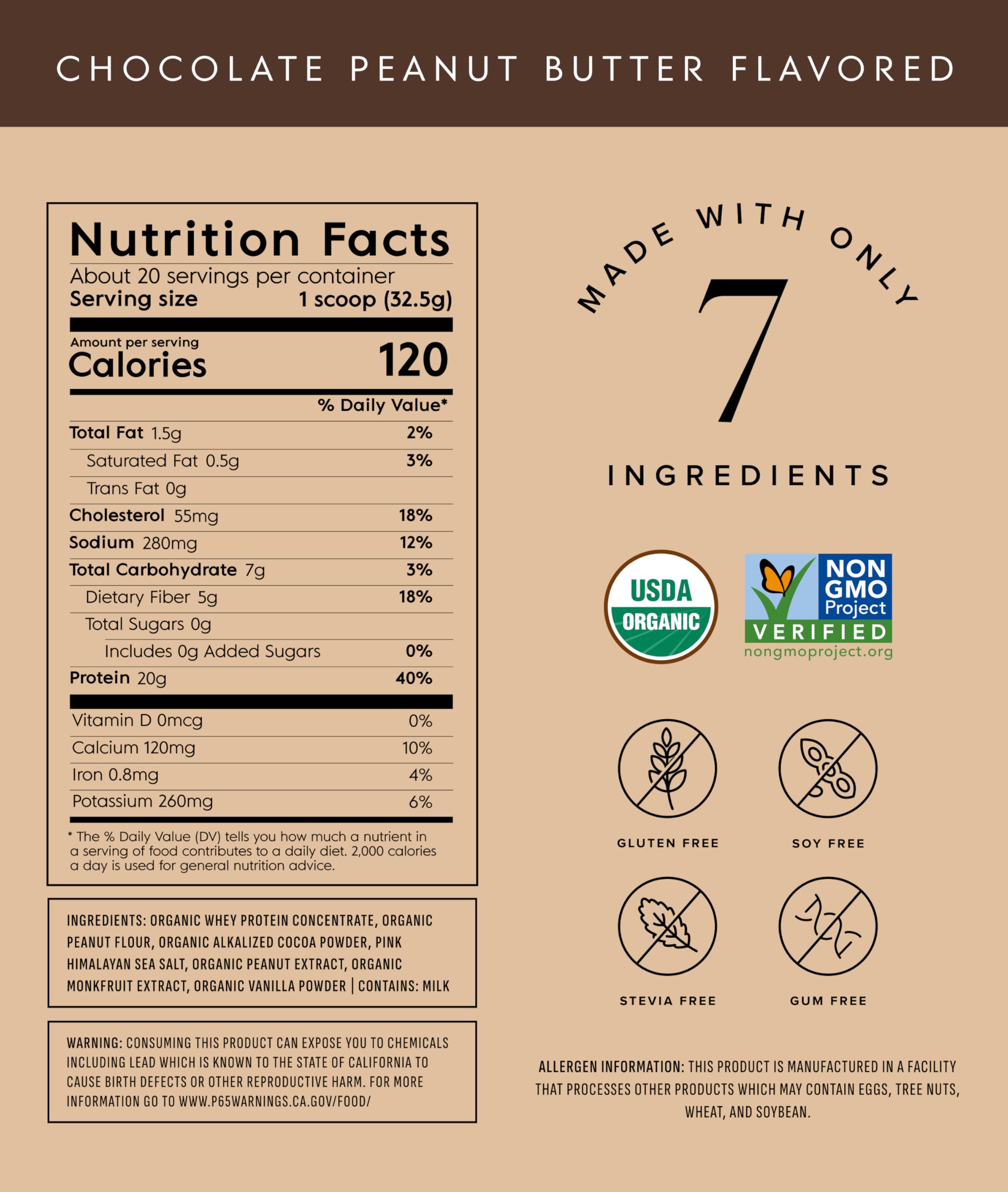 Truvani Organic Whey Protein Powder | Vanilla | 20 Servings | 20g Grass Fed Whey Protein | USDA Organic & Non-GMO | Gluten Free | No Gums, No Soy, No Stevia, No Added Sugars