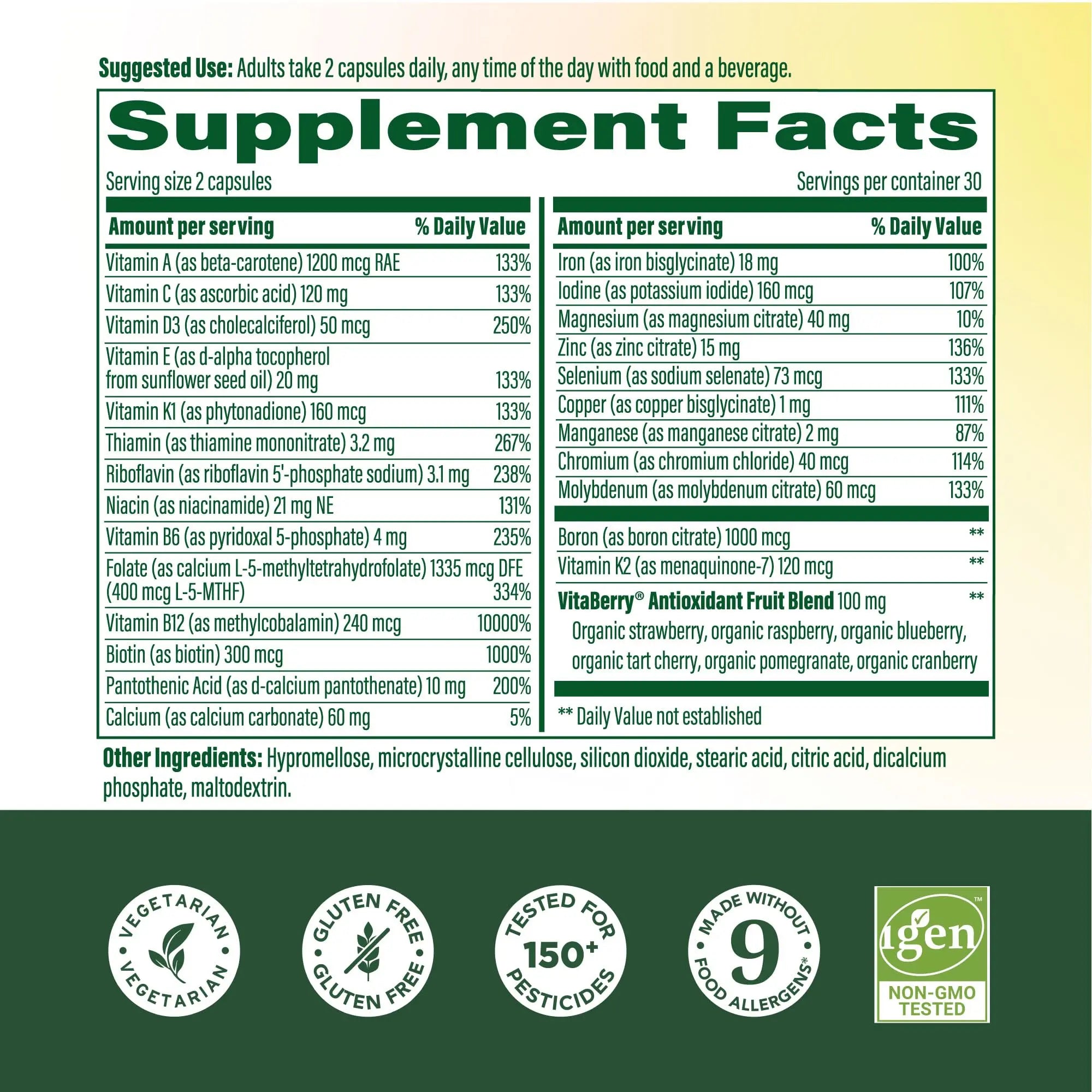 MegaFood Whole Body Womens Multivitamin - Multivitamin for Women - Vitamin D3 K2, Magnesium Citrate, Folate, Biotin, Iron MegaFood