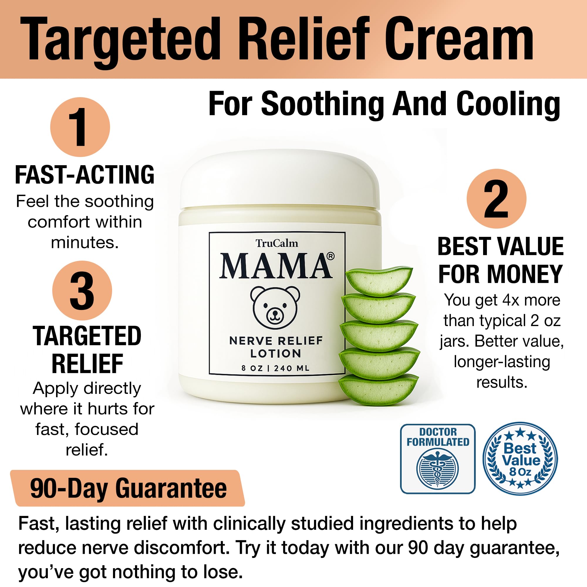 Mama Lotion – Neuropathy Nerve Relief Cream with Magnesium Chloride - Maximum Strength Comfort for Feet, Hands, Legs, Toes - Fast-Absorbing and Non-Greasy Formula for Food and Leg Comfort - 8 Oz TruCalm MamaBuy Supplements Australia