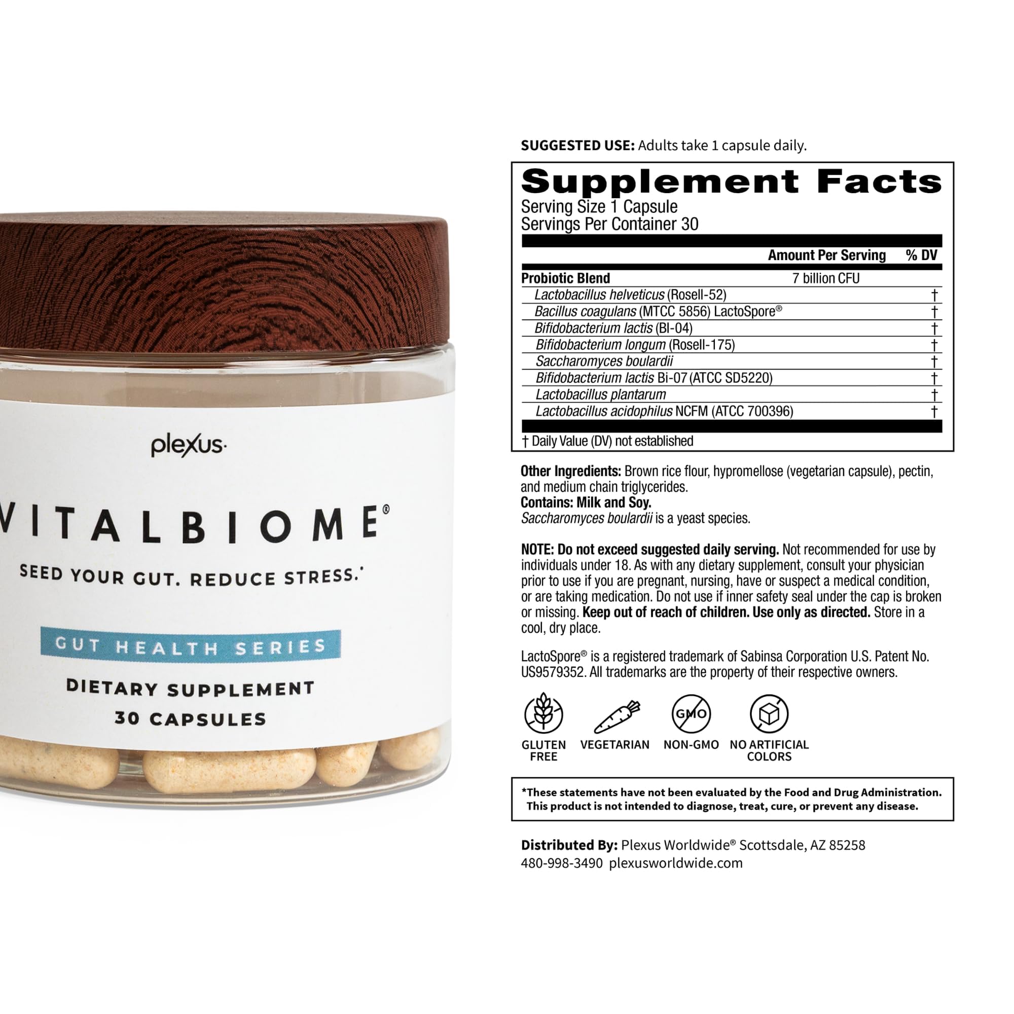 Plexus® VitalBiome® | Probiotic with 7 billion CFU per capsule — convenient daily supplement for digestive wellness