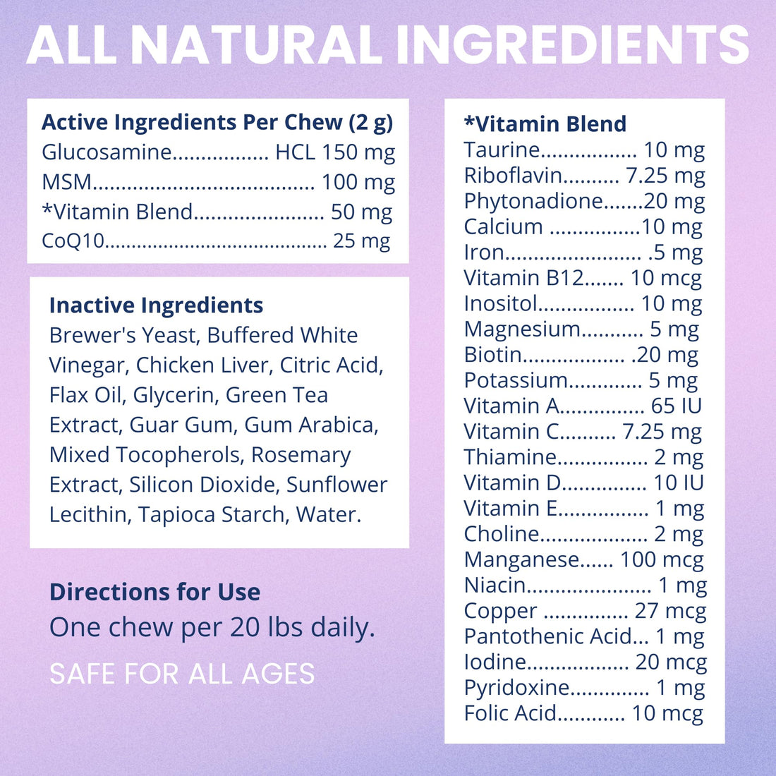 Multi-vitamin soft chews for dogs container with a blue lid and white body on a white background.