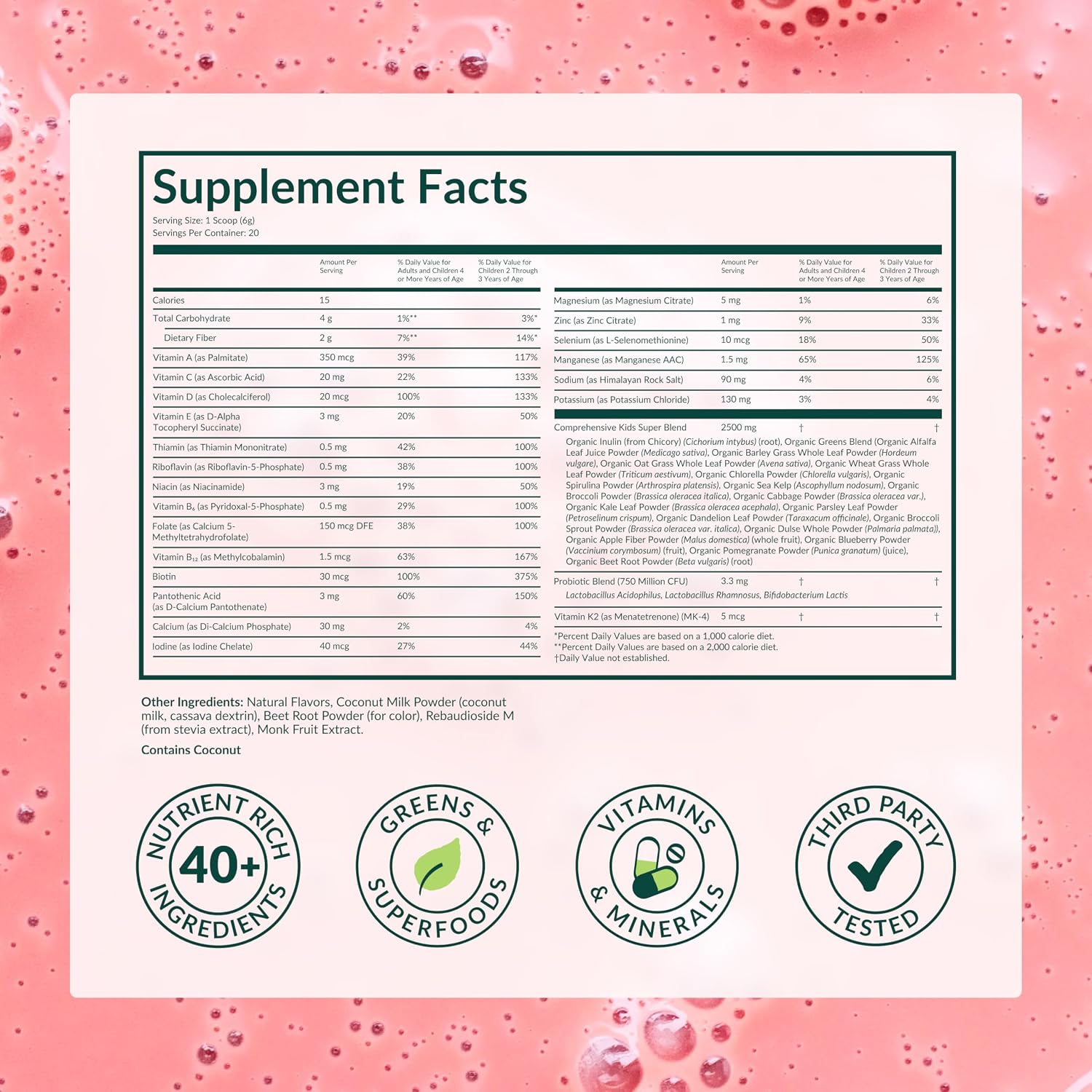 BEAM Kids Bundle, Chocolate Chip Cookie and Strawberry Milk Flavor, Multivitamin Powder – Kids Vitamins with Greens, Probiotic & Prebiotic, Immune Support for Children & Toddlers
