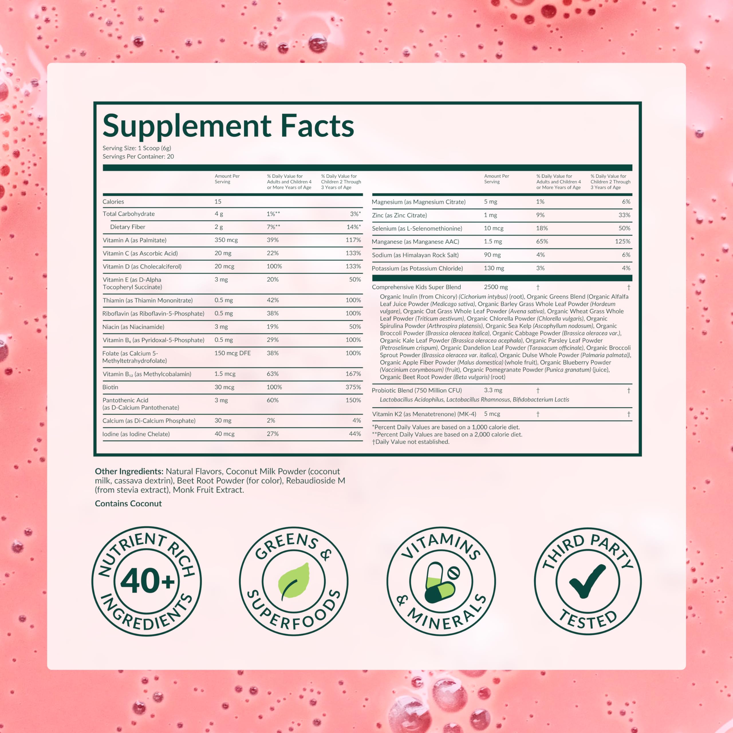BEAM Kids Multivitamin Powder – Kids Vitamins with Greens, Probiotic & Prebiotic, Immune Support for Children & Toddlers, No Artificial Sweeteners, for Picky Eaters, 20 Servings, Chocolate Flavor