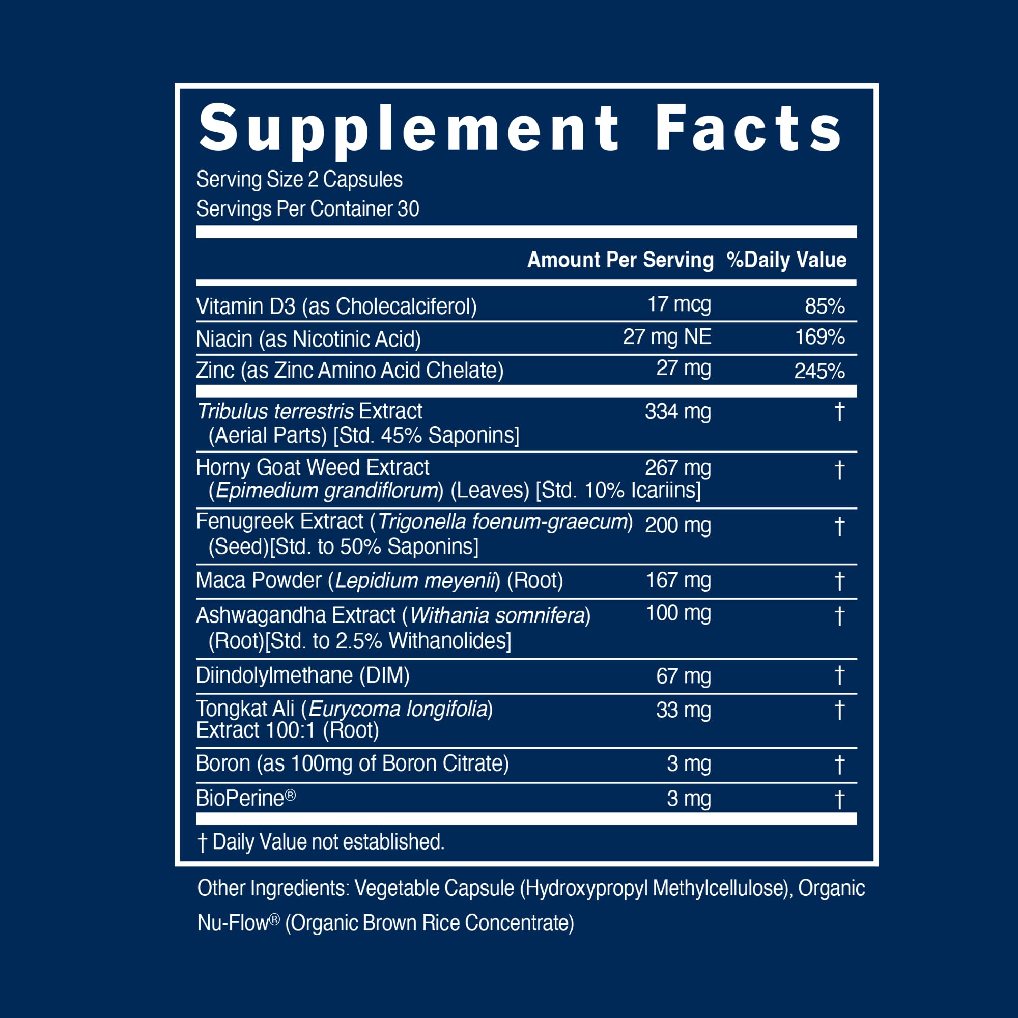 PS Natural Testosterone Booster, D3, Zinc, Horny Goat Weed, 60 Day Supply | Tribulus, tongkat ali, fenugreek, ashwagandha & maca root for men, made in USA, GMP & NSF certified, non-GMO, gluten free