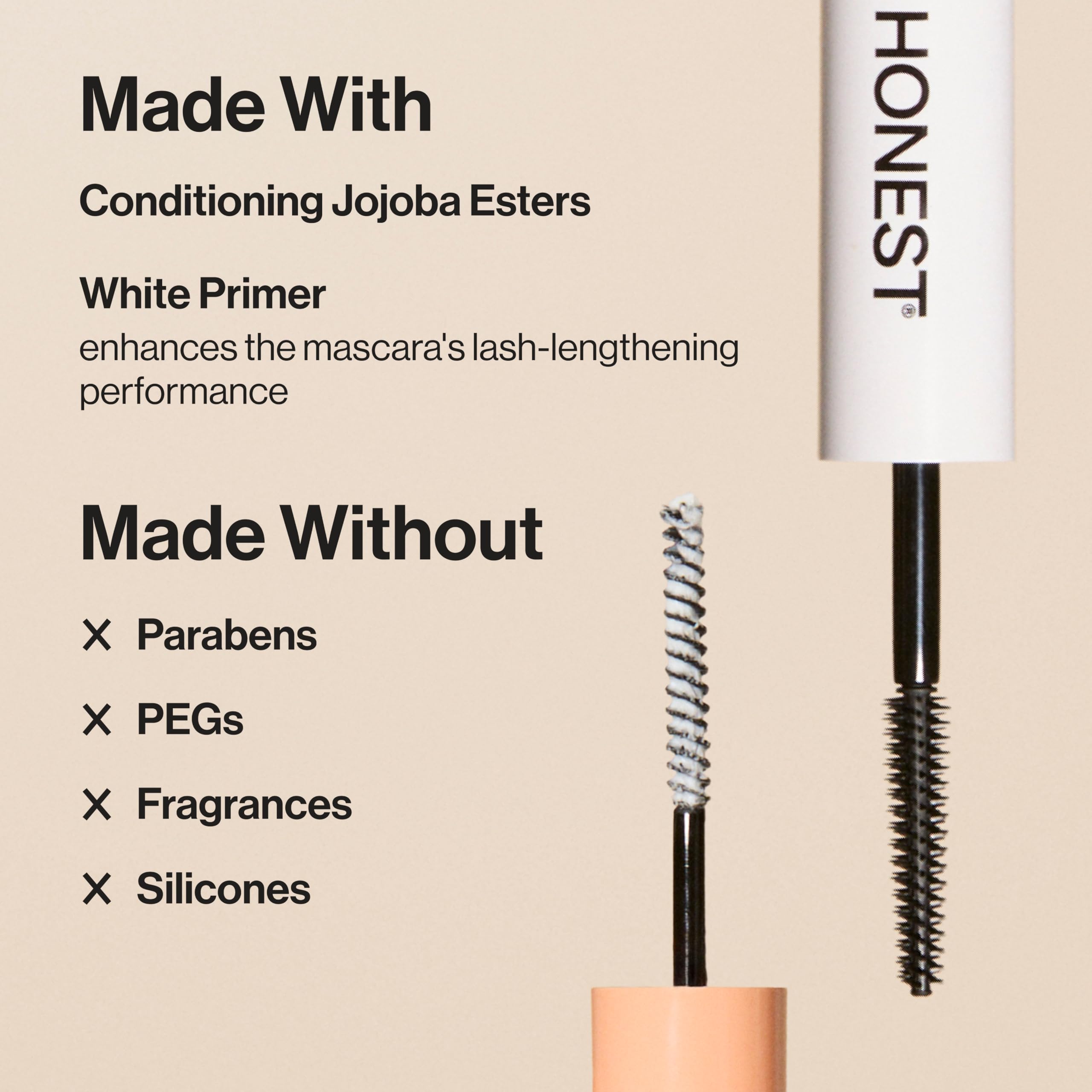 Honest Beauty 2-in-1 Extreme Length Clean Mascara + Lash Primer | Lengthening + Volumizing | Cruelty Free + Safe for Sensitive Eyes | Black, .27 fl oz Honest BeautyBuy Supplements Australia