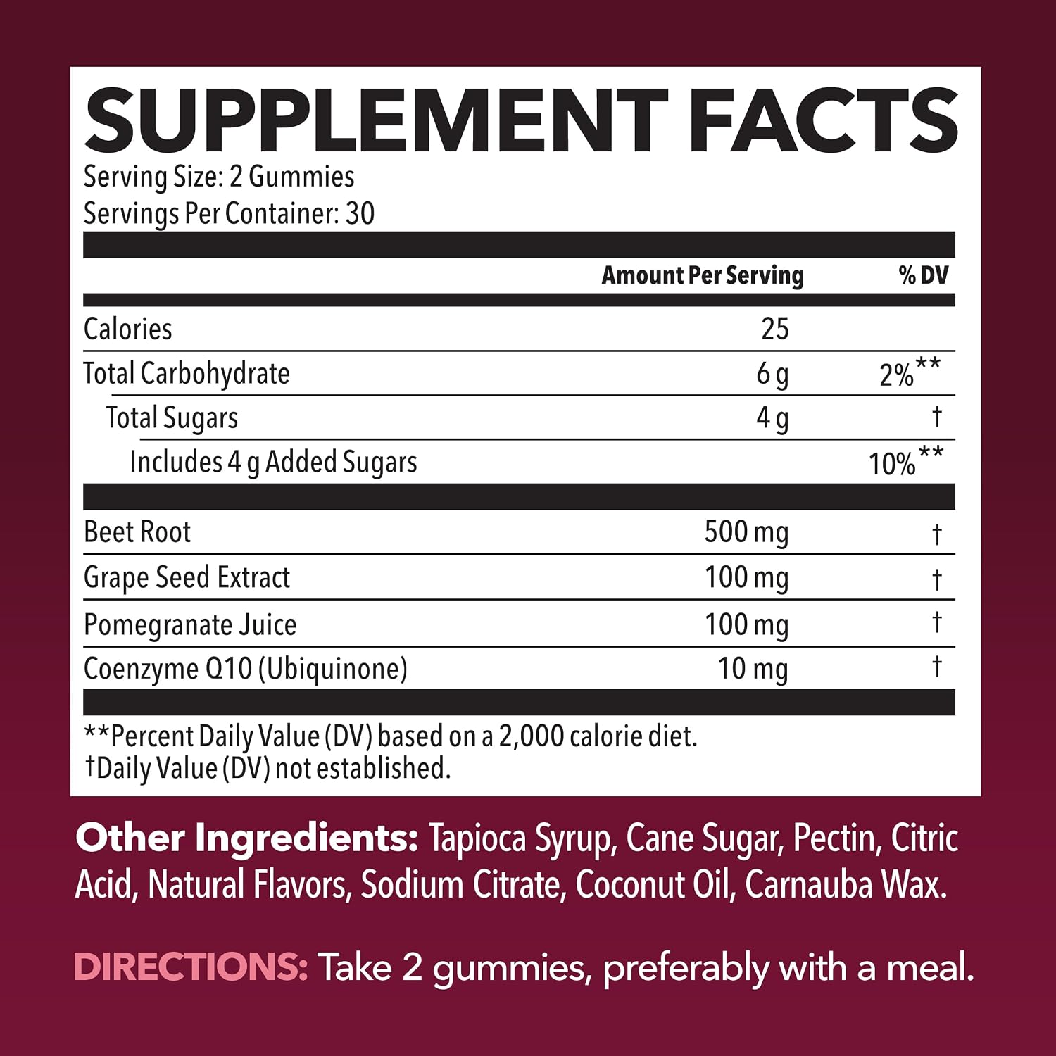 Beet Root Gummies with COQ10 and Grape Seed, Mixed Berry, 30 Servings | Nitric Oxide Supplement with Beetroot, Grape Seed Extract and COQ10 for Performance and Recovery, Vegan, Non-GMO, Gluten-Free