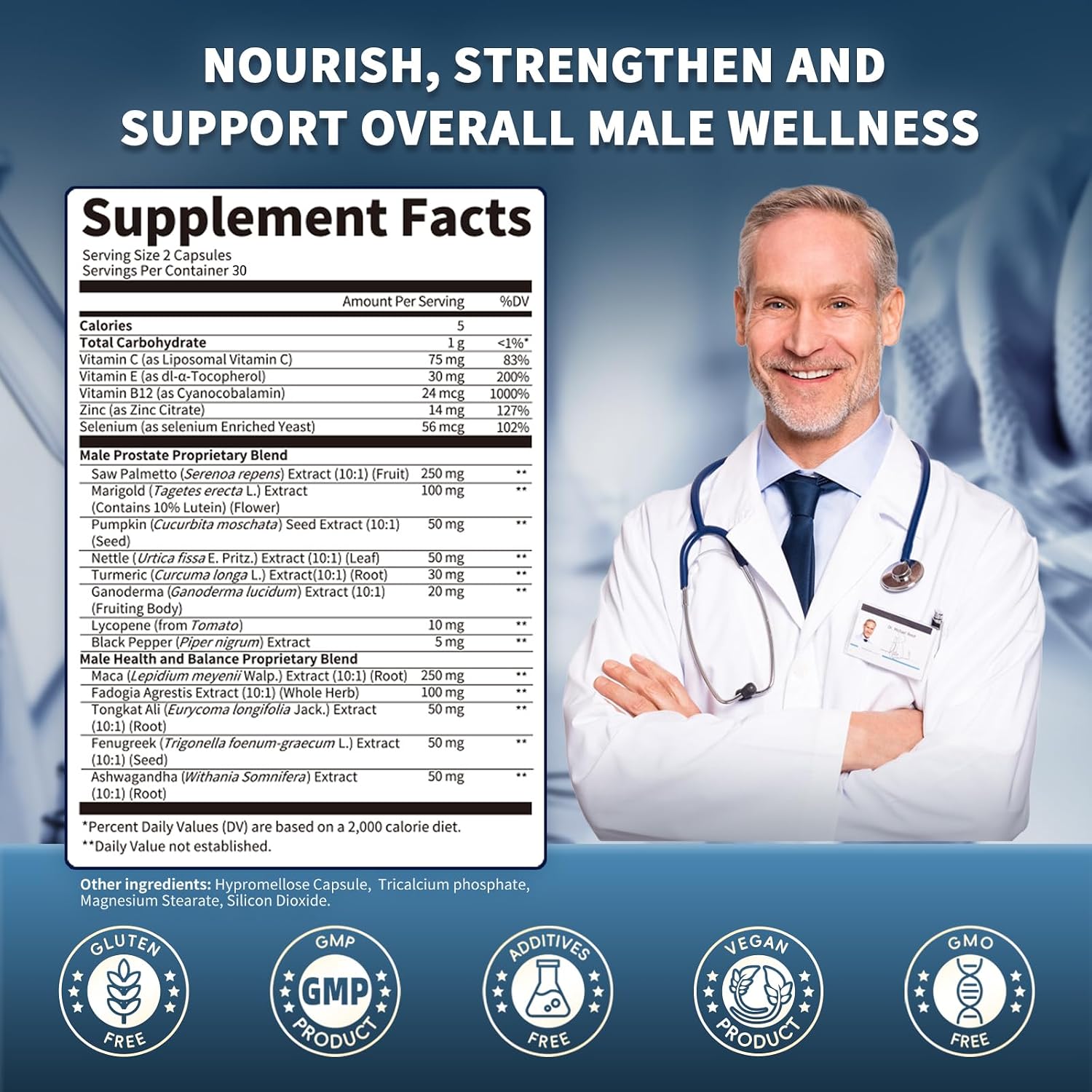 Prostate Health Supplements for Men - Urinary Tract Health, Support 60 CT | 18 IN 1with Pumpkin Seed & Nettle Advanced DHT Blocker - with Saw Palmetto Ashwagandha, Reishi
