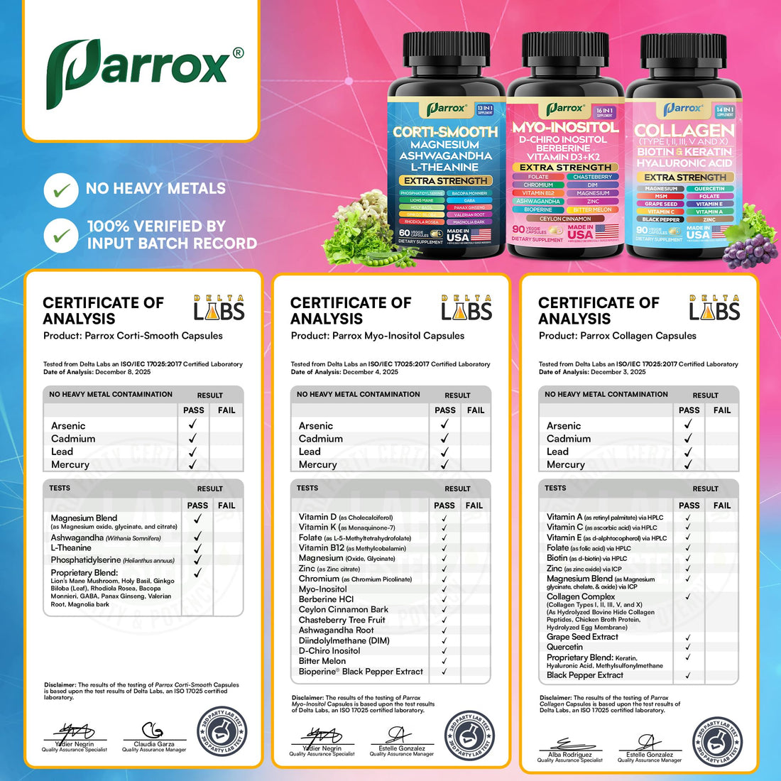 Parrox She Shines Set - Collagen Peptides Types I, II, III, V, X, Biotin, Keratin, Myo Inositol & D-Chiro Inositol, Berberine, Cortisol Support, Magnesium, Ashwagandha, L-Theanine, Lions Mane ParroxBuy Supplements Australia