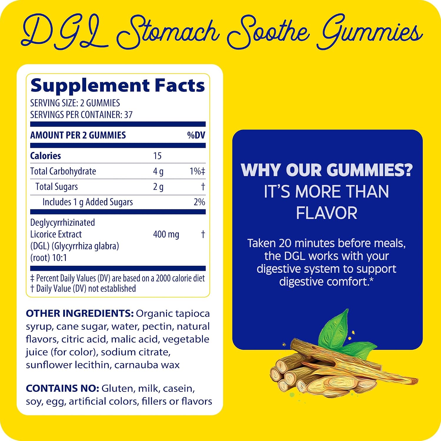 Enzymedica DGL Supplement for Men & Women - DGL Deglycyrrhizinated Licorice Gummies for Digestive Support & Gut Health, Soothes Stomach & Occasional Heartburn, Gluten Free, Vegan, Chocolate - 74 Count