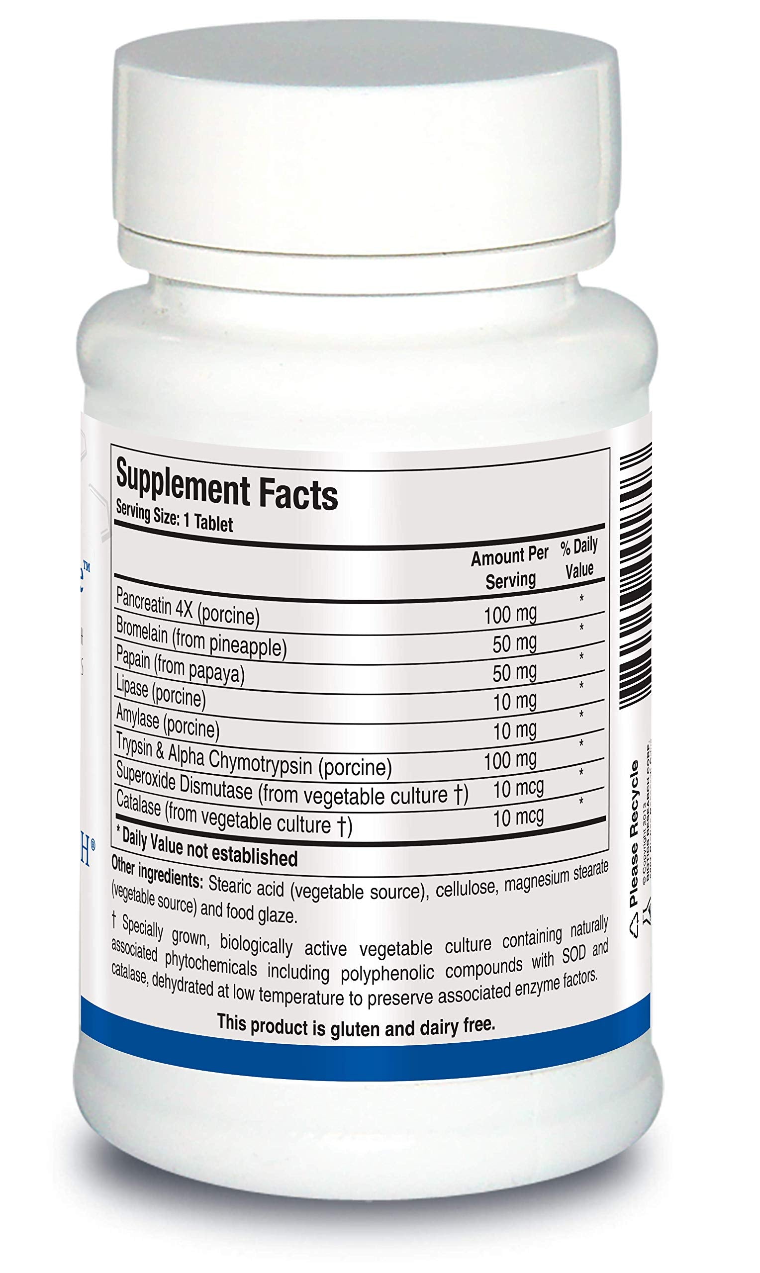 Biotics Research Intenzyme Forte™ Proteolytic Pancreatic Enzymes, Pancreatin, Bromelain, Papain, Lipase, Amylase–Supplement Supports Healthy Protein Digestion–Immune & Circulatory Function 100 Tablets