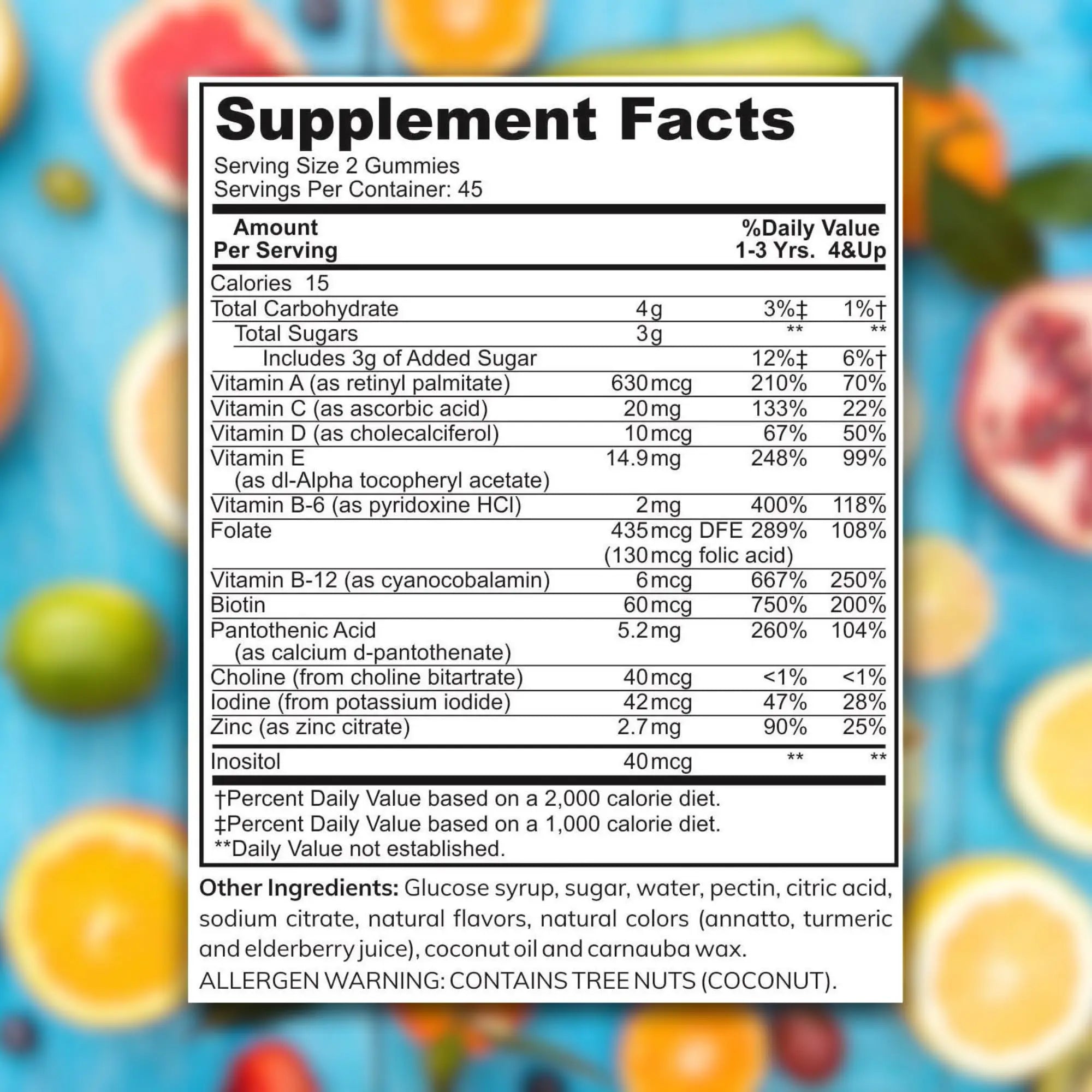 Zaytun Halal Vitamins for Kids Multivitamin Gummies, Naturally Sourced Vitamin A, C, D, E, B6, B12, Biotin - Vegetarian, No Gelatin Zaytun Vitamins