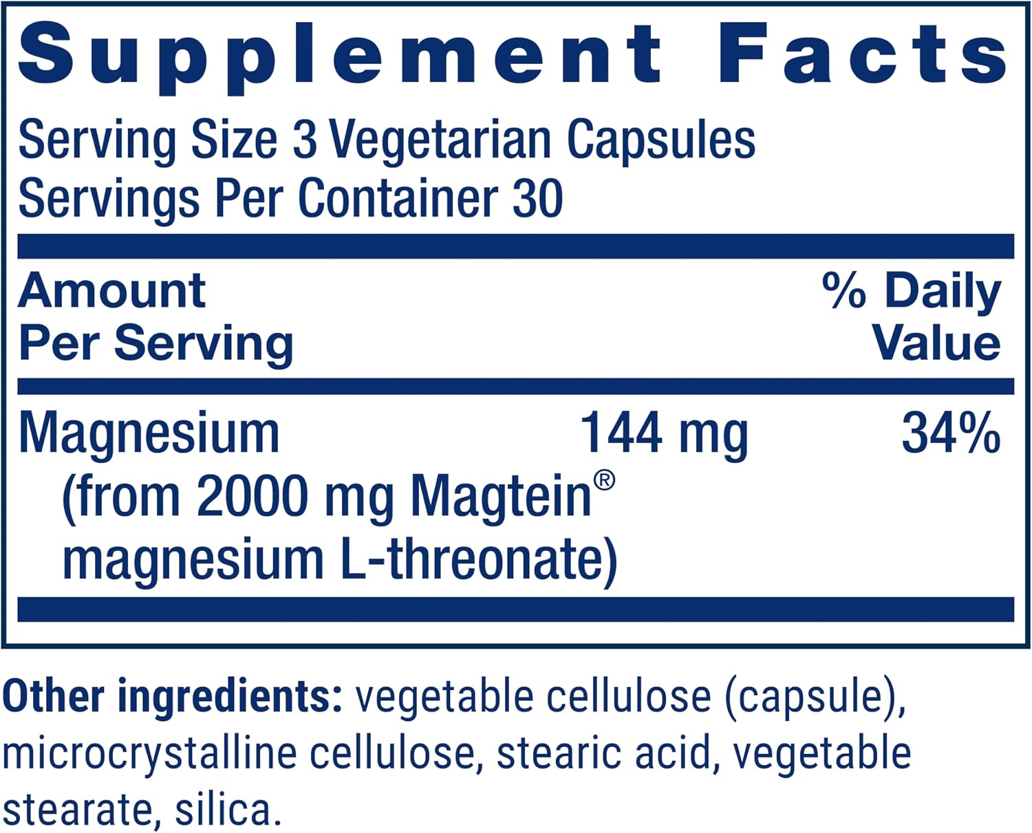Neuro-Mag Magnesium L-Threonate, Memory Health, Quick Thinking, Cognitive Health Support, Vegetarian, 90 Vegetarian Capsules