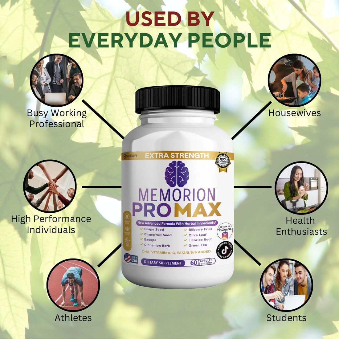 Memorion Pro Max supplement bottle and packaging on a white background