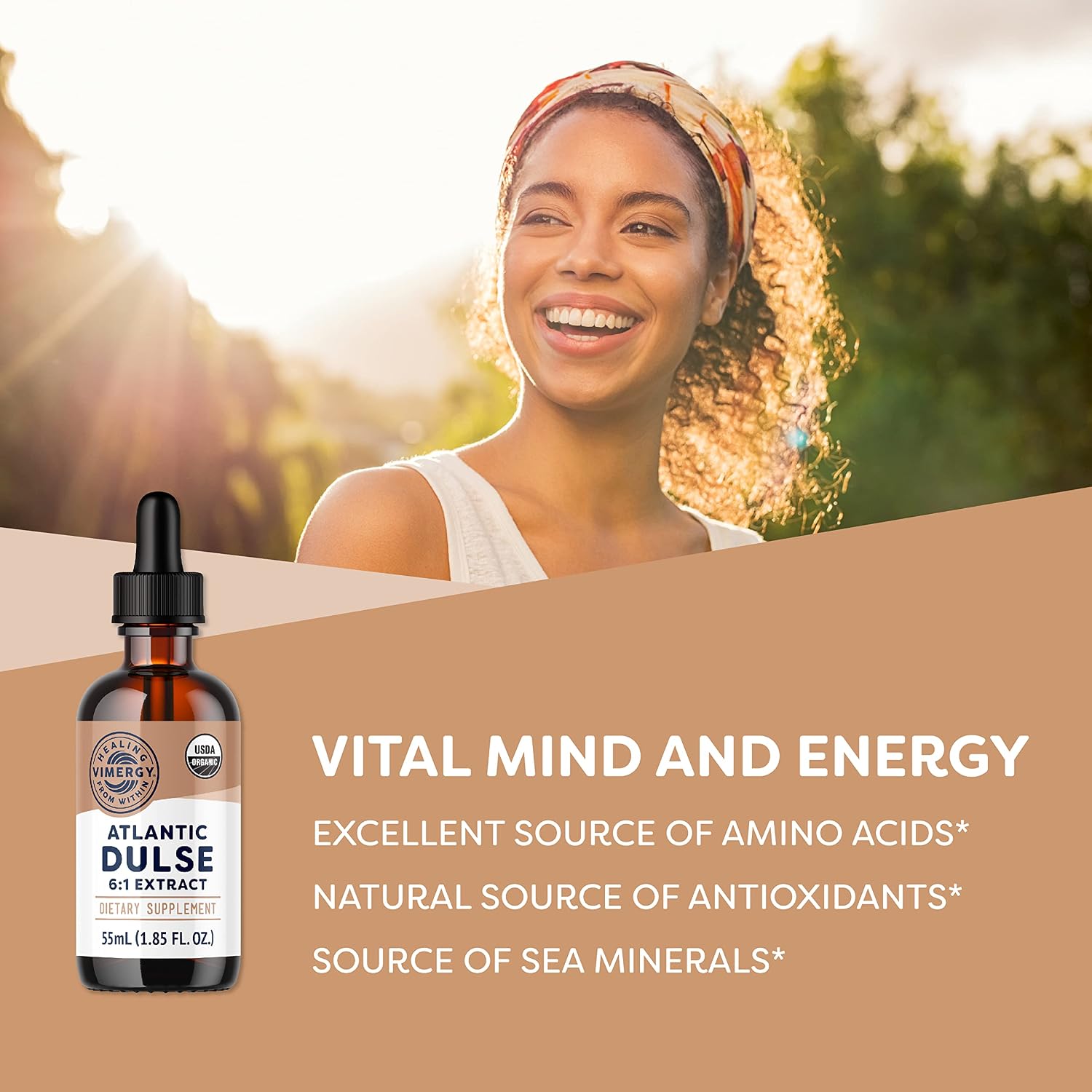 Vimergy USDA Organic Atlantic Dulse Liquid – Antioxidant Support* – Promotes Free Radical Protection* – Vegan, Gluten-Free – 55 Servings (55 mL)