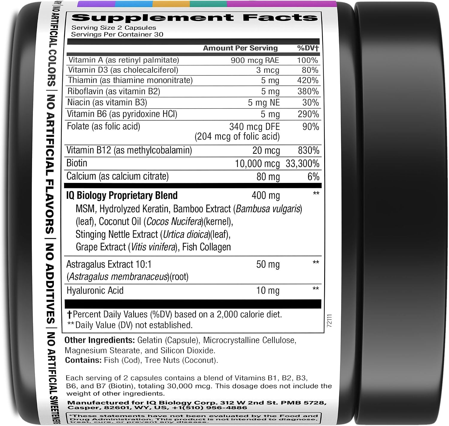 IQ BIOLOGY Biotin Bundle for Hair Growth with Collagen & Keratin for Hair Loss & Thinning Hair - Hair Skin and Nails Vitamins for Women & Men - Healthy Regrowth, Skin Glow & Nail Repair - 180 Caps