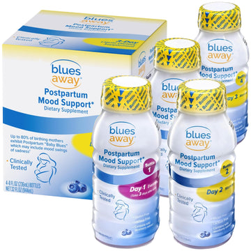 Blues Away Postpartum Mood Support Drink - Breastfeeding Friendly Postnatal Hormone Balance for Women - 3-Day Liquid Dietary Stress Support Shake [4 Bottles] Blues AwayBuy Supplements Australia