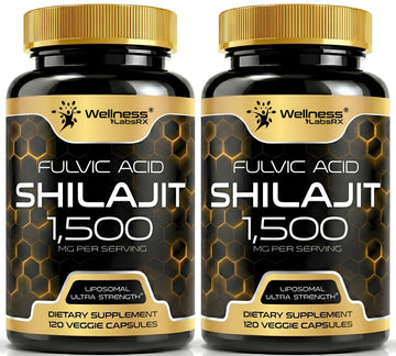 Himalayan Shilajit for Men - Shilajit Extract 1500mg per Serving, Pure Shilajeet for Women with Naturally Occuring Fulvic Acid - Shilajet for Enhanced Energy and Immune Support - 120 Count (Pack of 2)