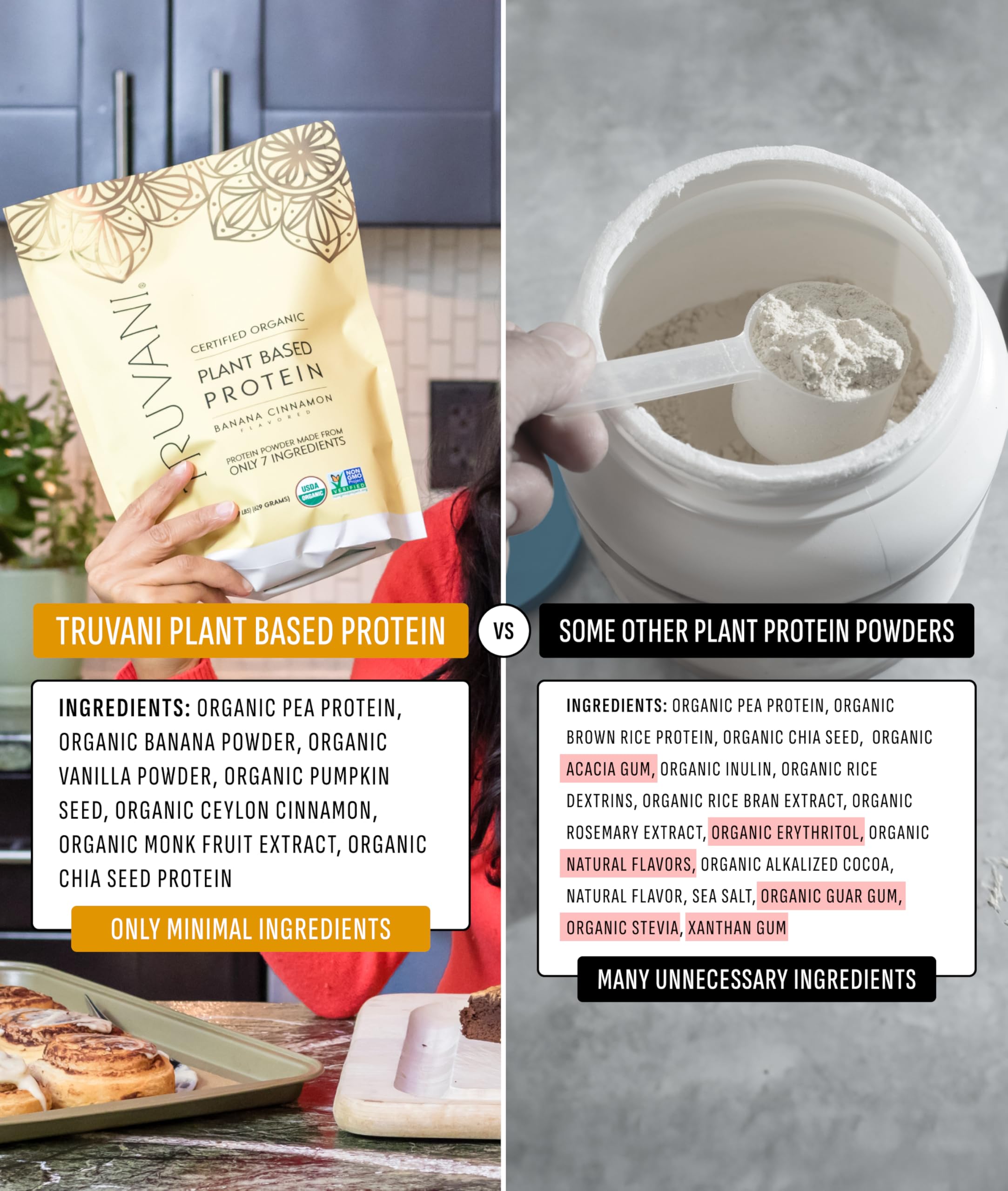 Truvani Organic Plant Based Protein Powder | Vanilla | 1 Serving | Vegan | 20g Pea Protein | Keto | Gluten & Dairy Free | Low Carb | No Added Sugar