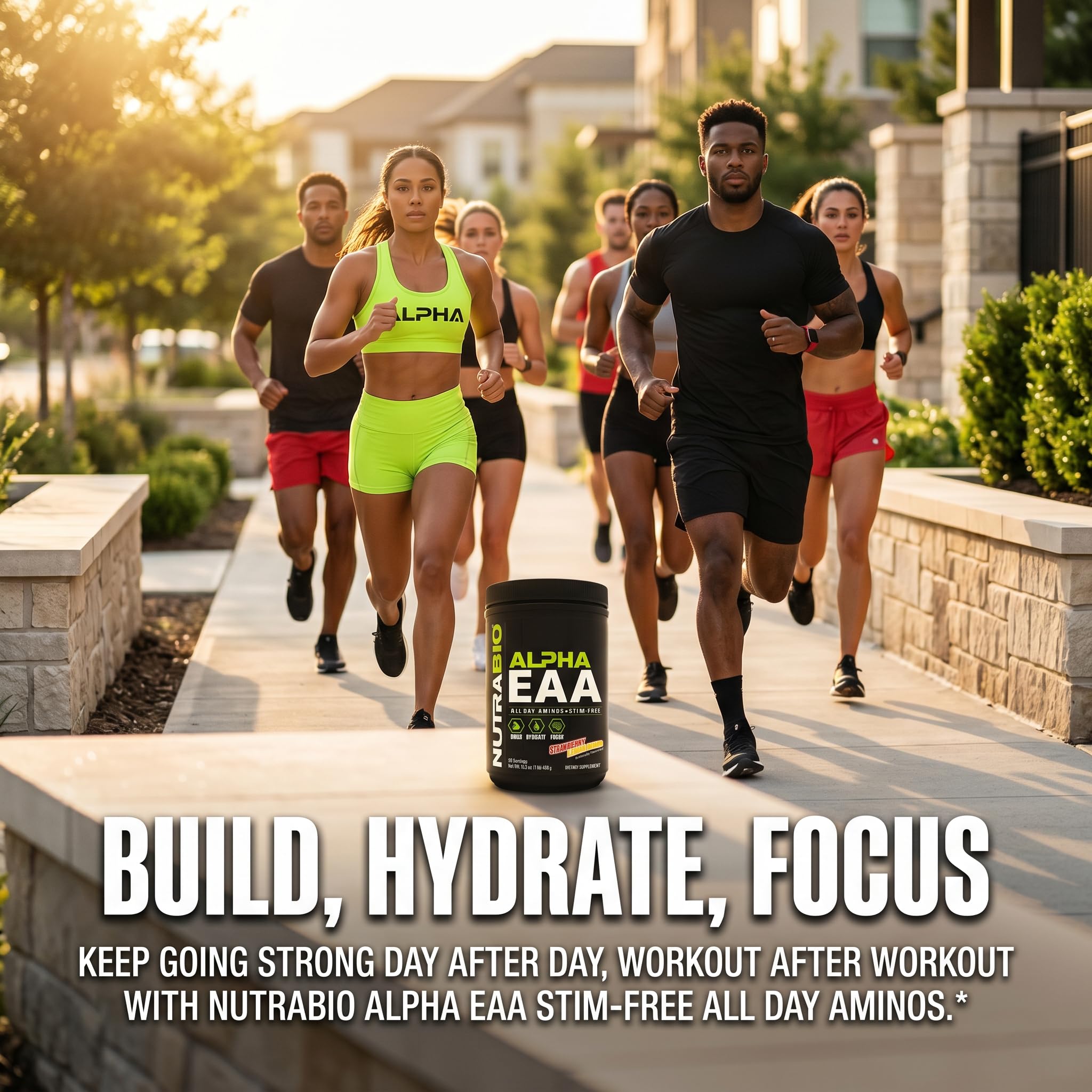 NutraBio Alpha EAA - All-Day Amino Acids for Muscle Growth and Hydration - Essential Amino Acids with Nootropics & Adaptogens- Full Spectrum EAA BCAA Powder - 30 Servings - Strawberry Lemon