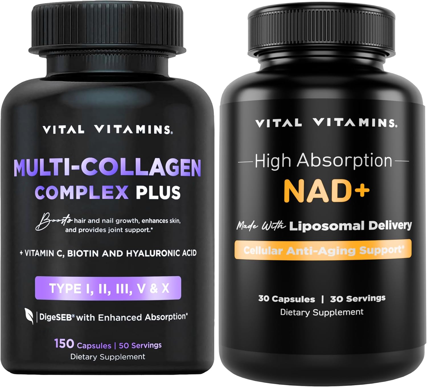 Vital Vitamins Multi Collagen Complex Plus + NAD+ Supplement