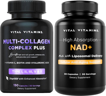 Vital Vitamins Multi Collagen Complex Plus + NAD+ Supplement