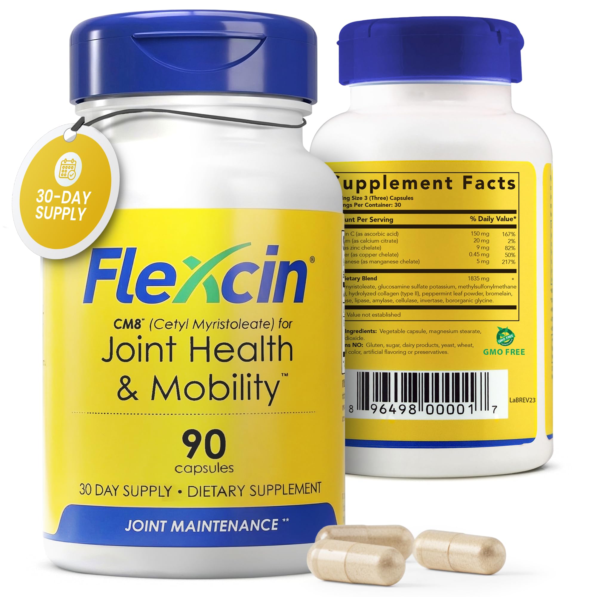 Flexcin Joint Health & Mobility Formula with CM8 (Cetyl Myristoleate) - Joint Supplements for Men and Women with Glucosamine, MSM, Collagen Type II - 90 Capsules FlexcinBuy Supplements Australia