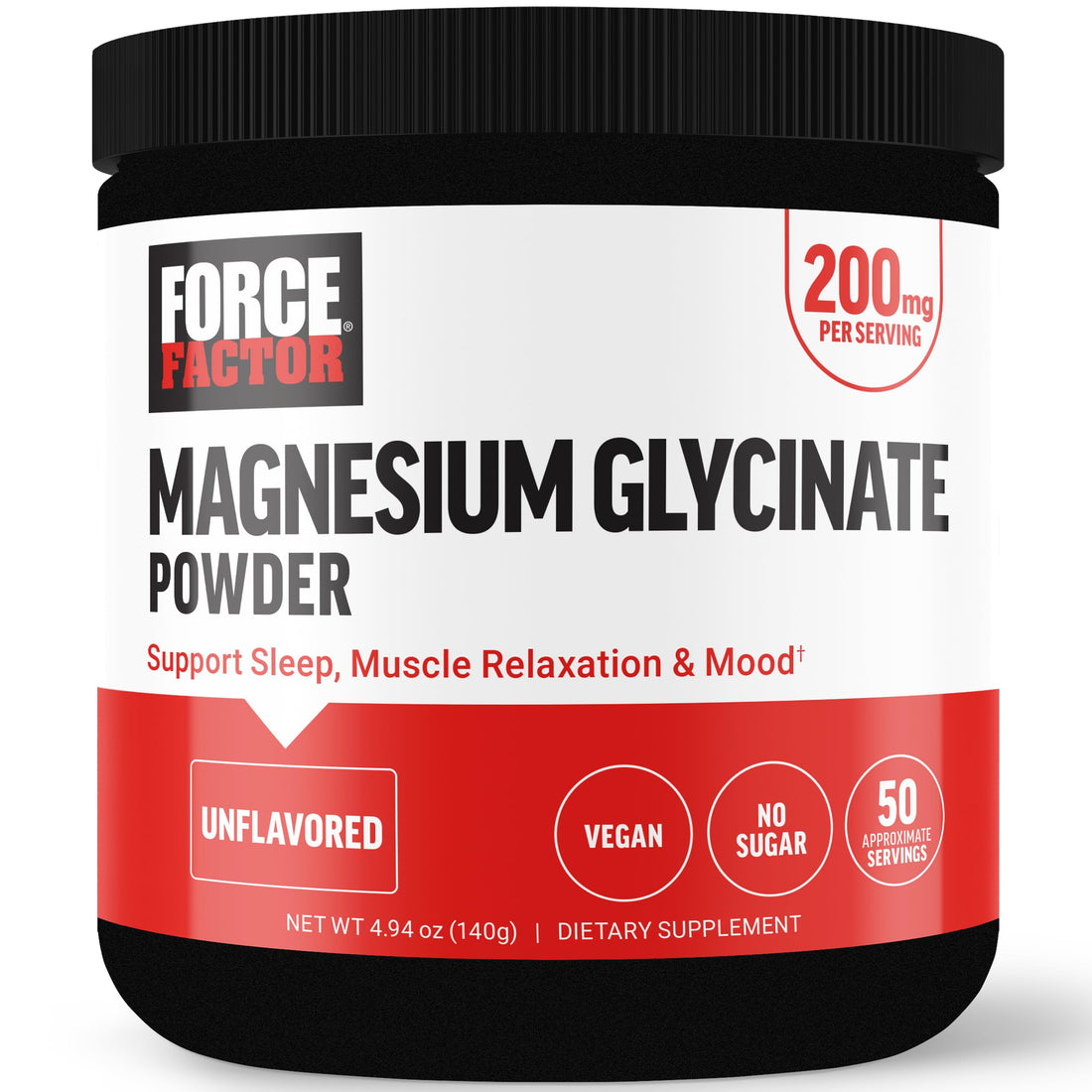 Force Factor Magnesium Glycinate 200mg, Magnesium Supplement for Women and Men to Support Sleep, Muscle Relaxation, and Mood, High Absorption, Vegan, 50 Servings Force FactorBuy Supplements Australia