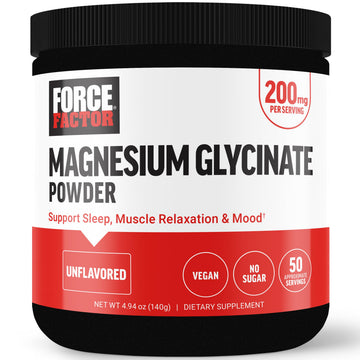 Force Factor Magnesium Glycinate 200mg, Magnesium Supplement for Women and Men to Support Sleep, Muscle Relaxation, and Mood, High Absorption, Vegan, 50 Servings Force FactorBuy Supplements Australia