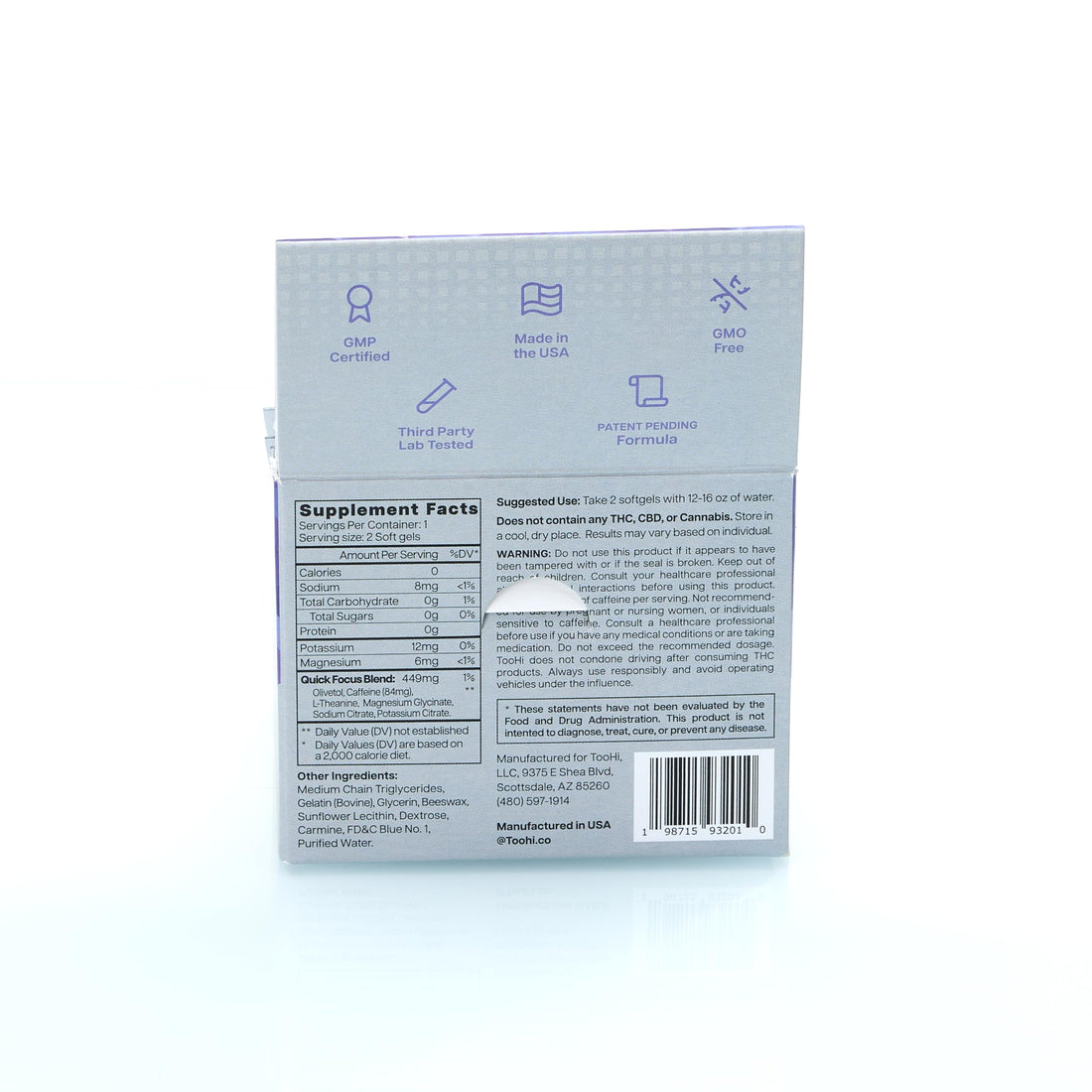 TooHi Reset Softgels - Proprietary Blend with Additional Caffeine (84mg), L-Theanine & Electrolytes | Patent Pending - 10 Doses TooHiBuy Supplements Australia
