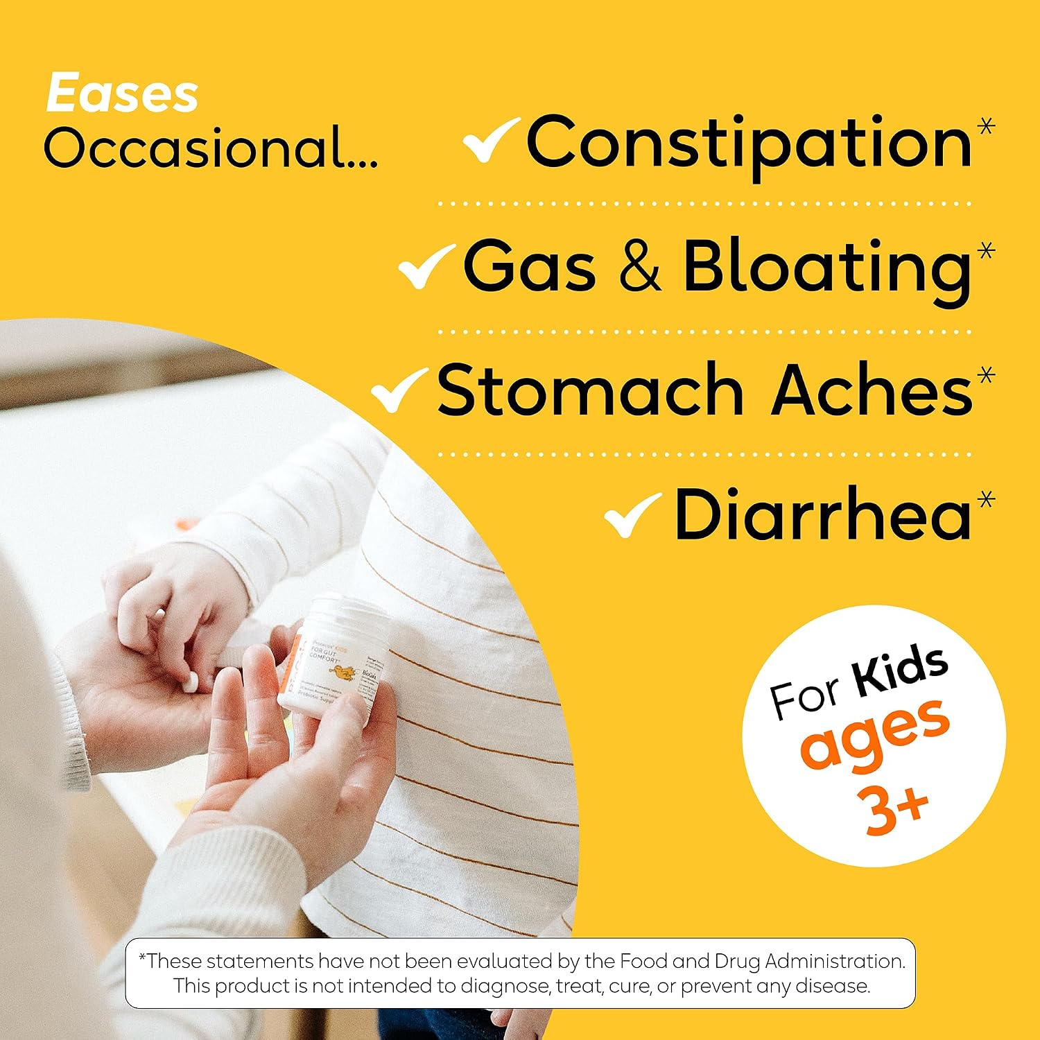 BioGaia Kids Probiotic | Ease Occasional Tummy Discomfort & Constipation | Pediatrician-recommended | Ease Occasional Tummy Discomfort, Gas & Bloating | Promote Regularity | Ages 3+| 30ct