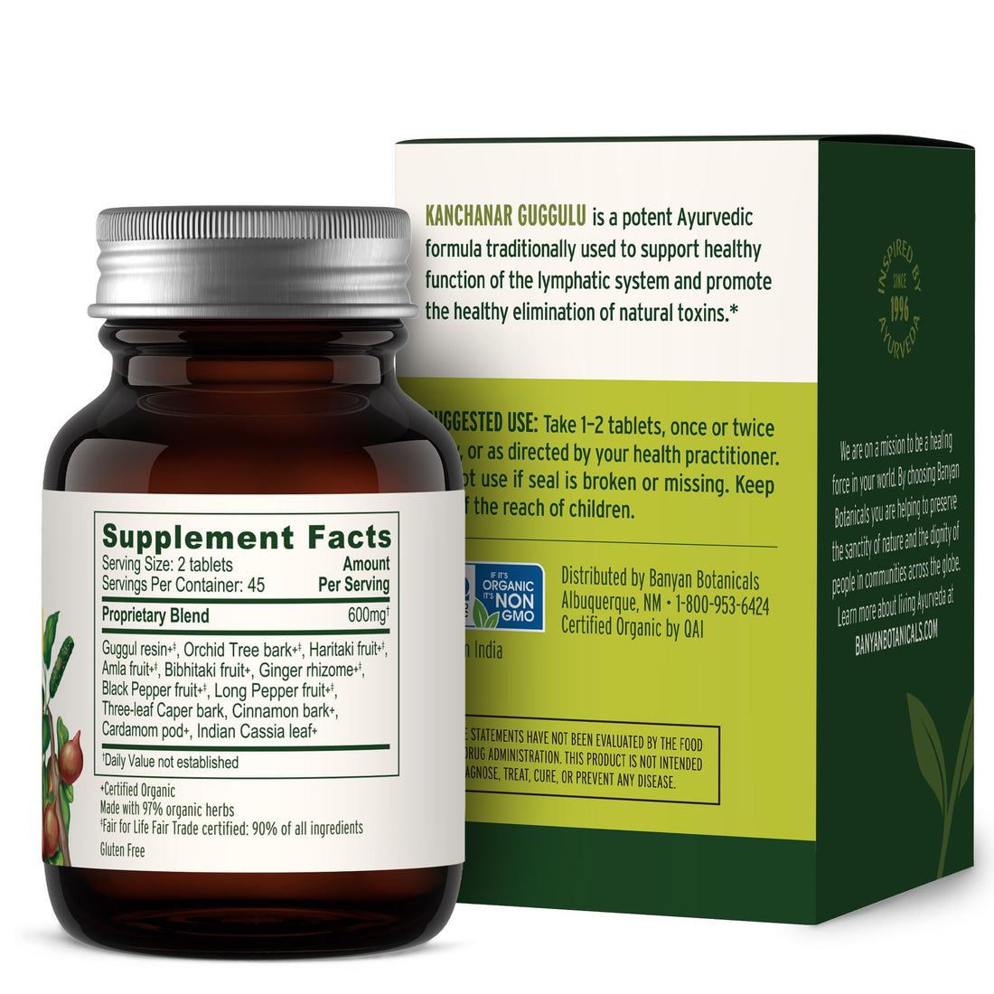 Banyan Botanicals Kanchanar Guggulu Tablets – Organic Lymph Supplement with Guggulu Resin – Promotes the Healthy Elimination of Natural Toxins* – 90 Tablets – Non-GMO Sustainably Sourced Vegan Banyan BotanicalsBuy Supplements Australia